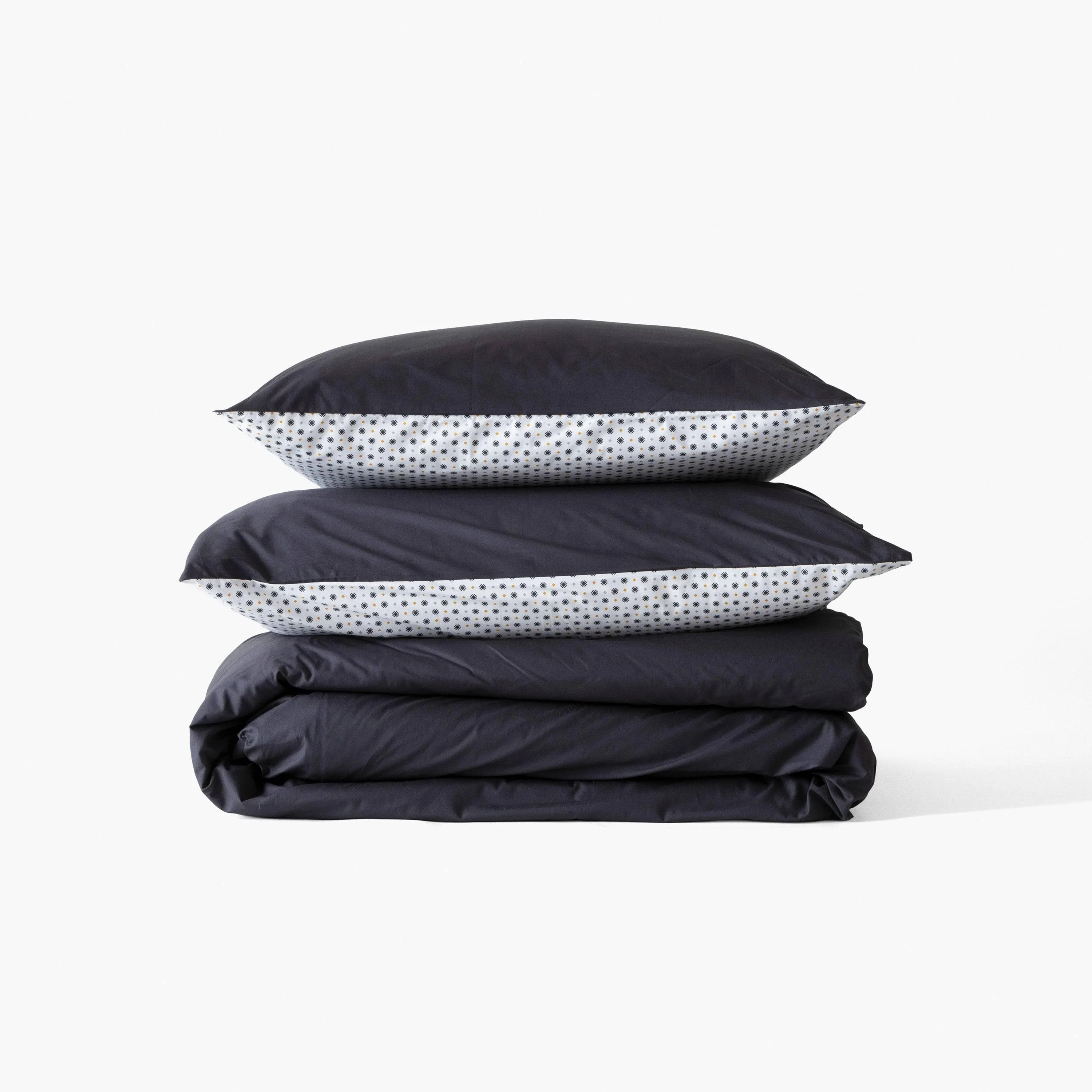 Neo Cotton Percale Duvet Cover - Anthracite Geometric - Image 5