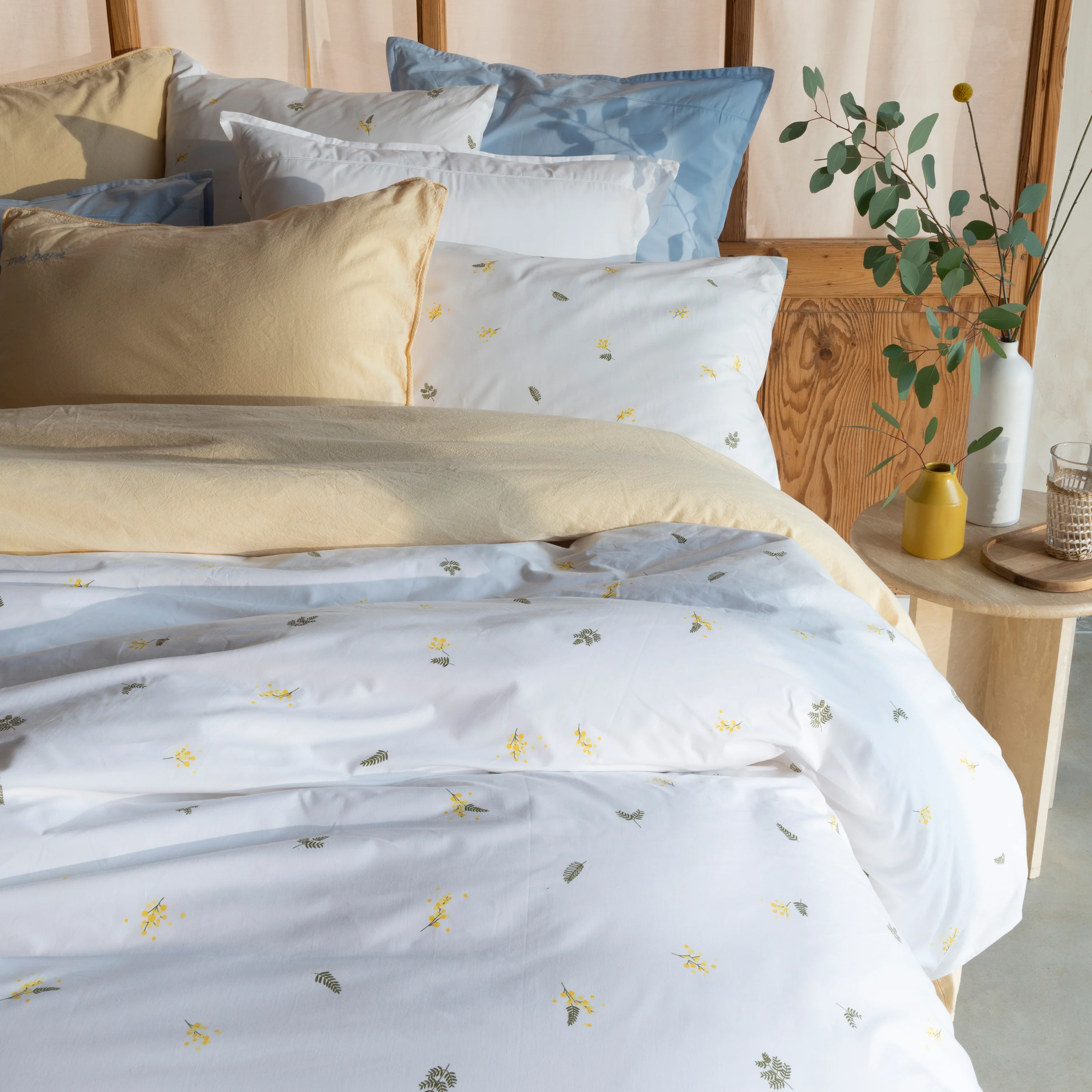 Neo Rectangular Cotton Pillowcase - Mimosa White - Image 3
