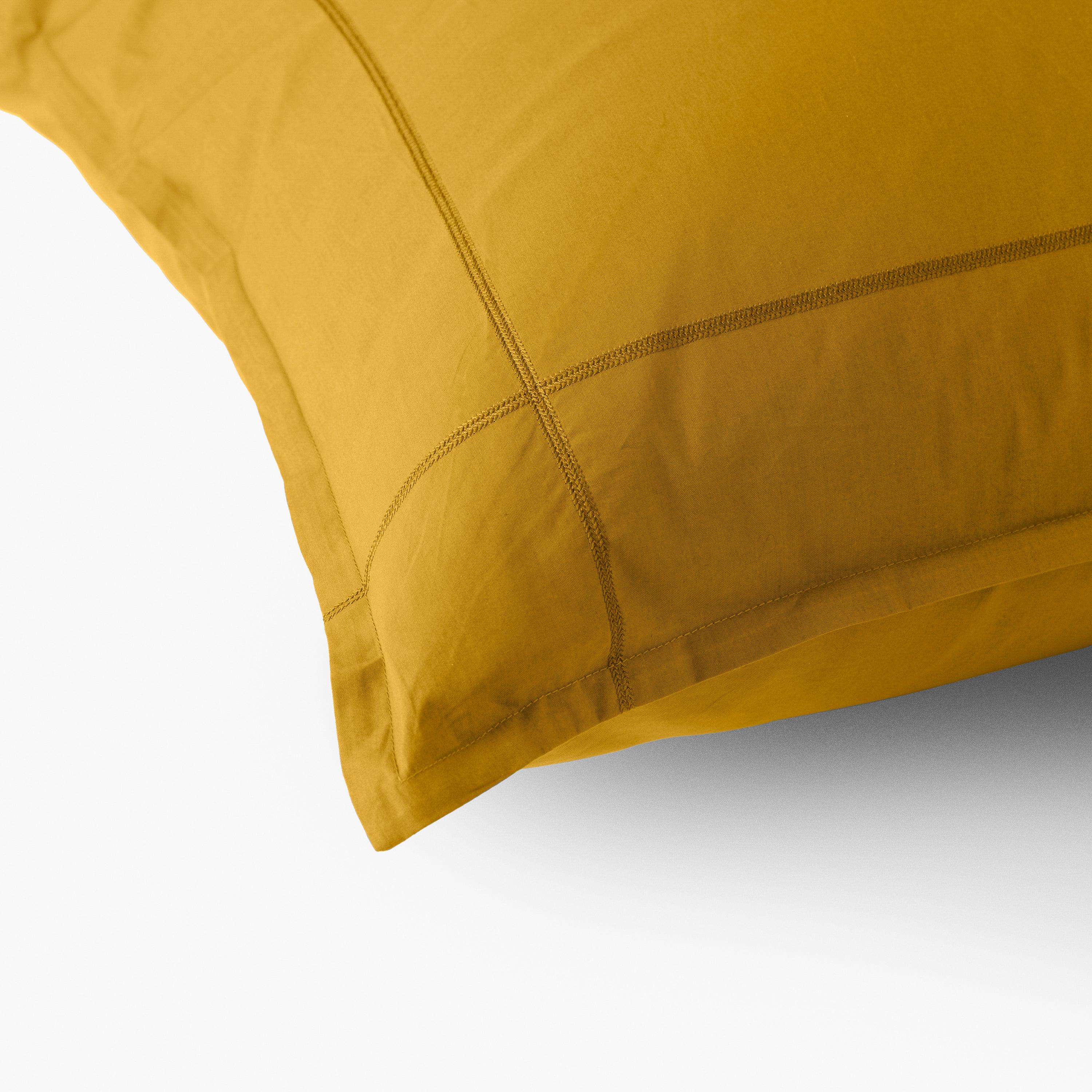 Neo Rectangular Cotton Percale Pillowcase - Curry - Image 3