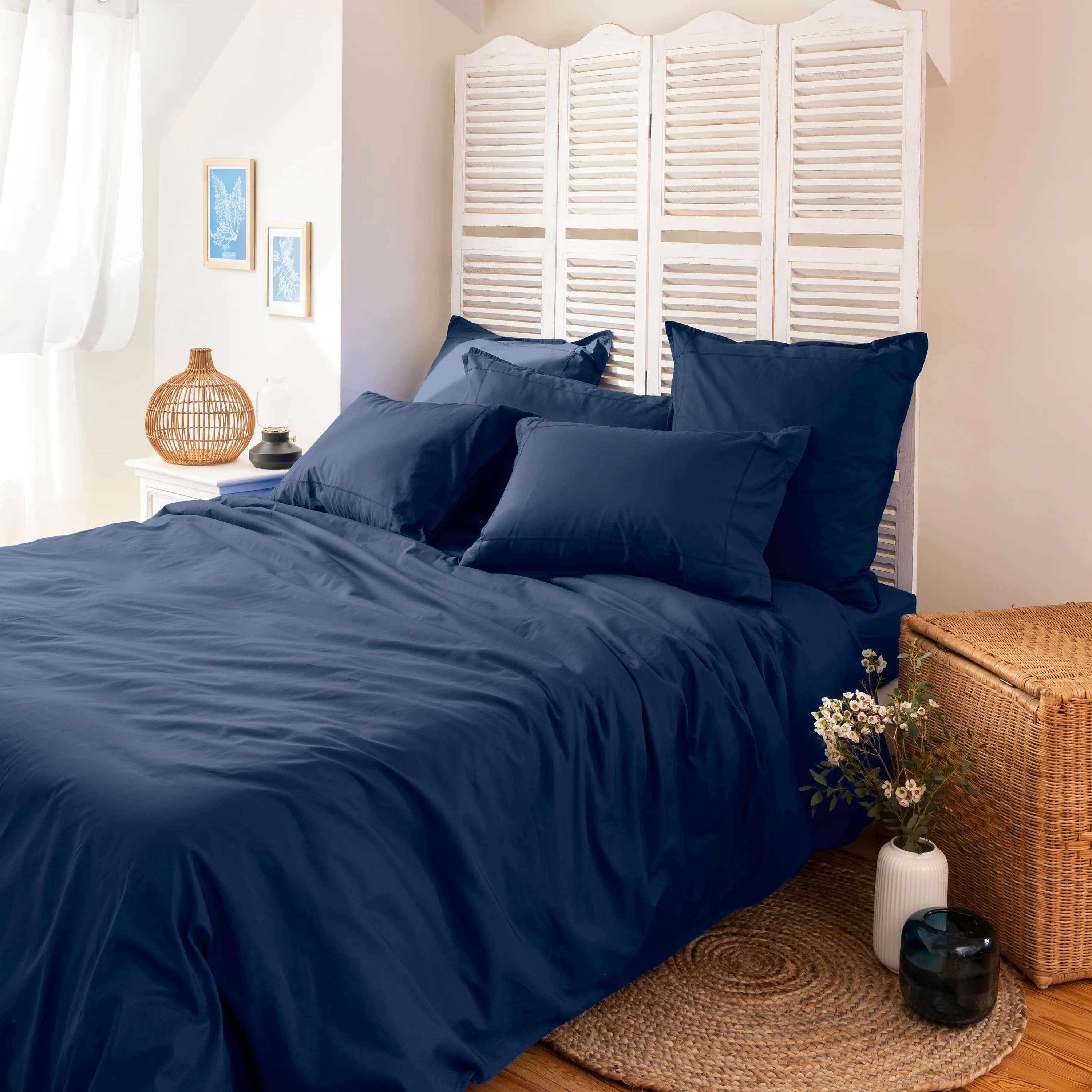 Neo Square Cotton Pillowcase - Marine - Image 2