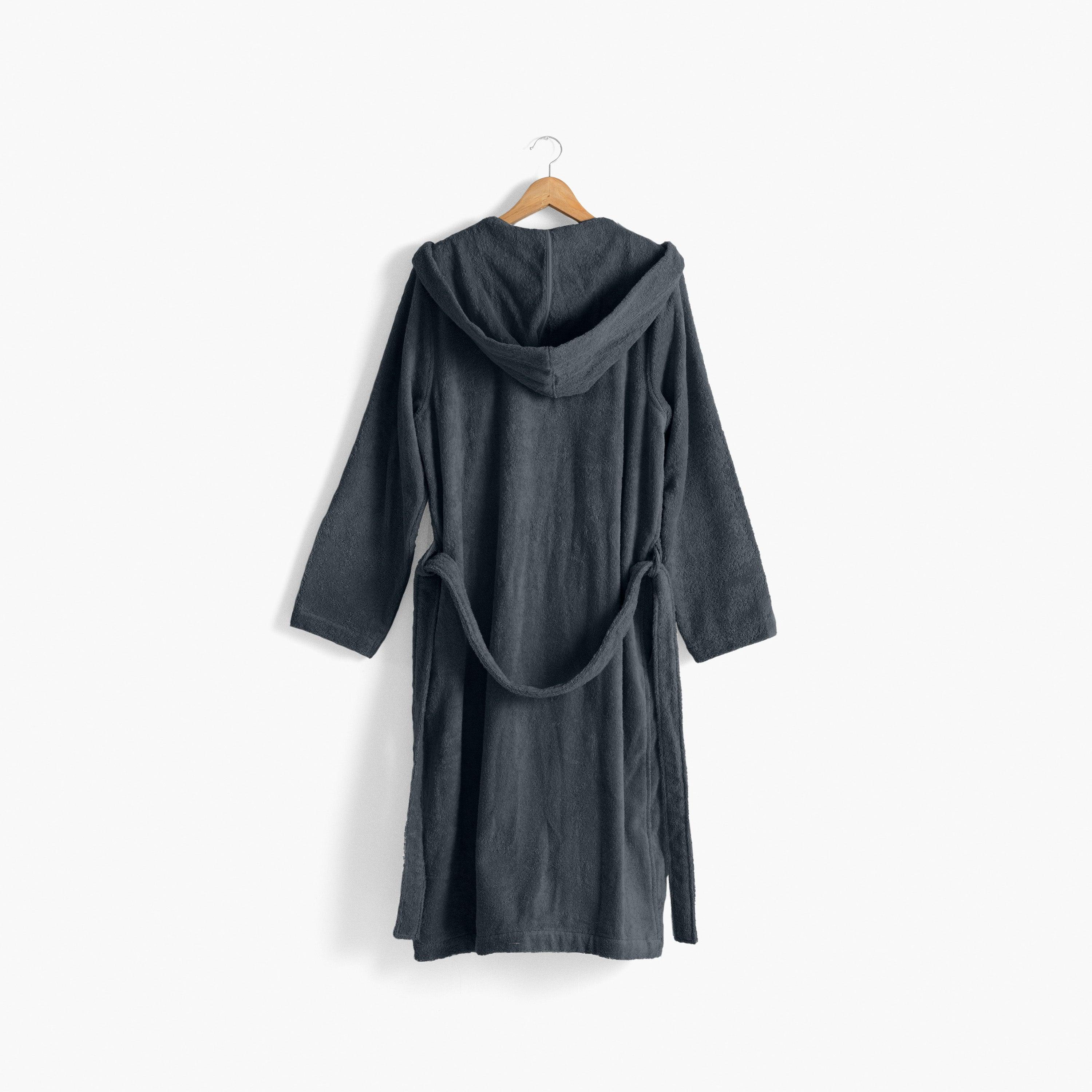Osmose Men's Hooded Organic Cotton Bathrobe - Charcoal - Image 3