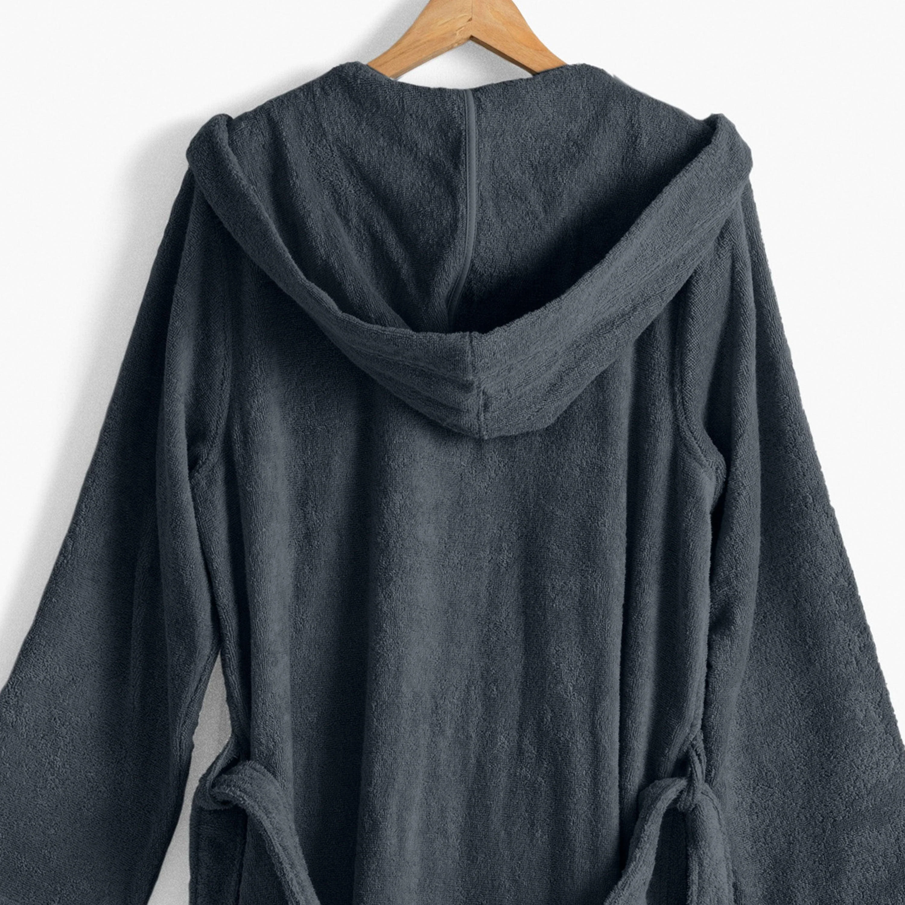Osmose Men's Hooded Organic Cotton Bathrobe - Charcoal - Image 4