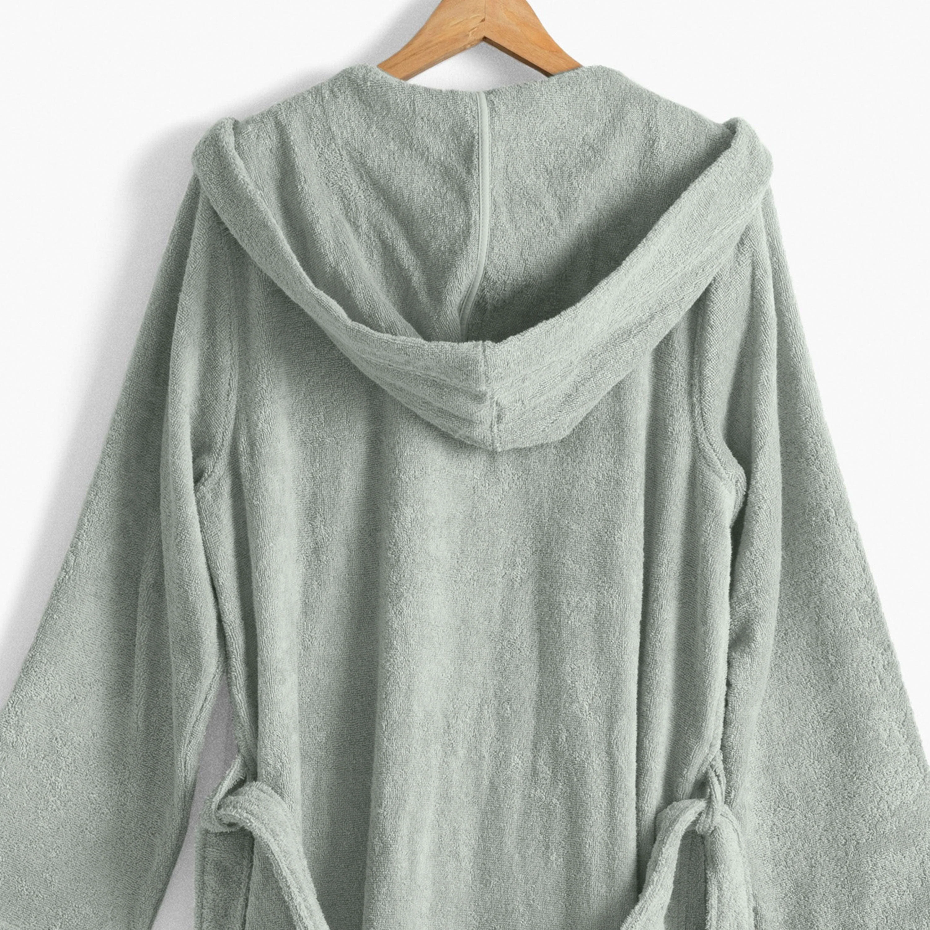 Osmose Men's Hooded Organic Cotton Bathrobe - Lichen - Image 4