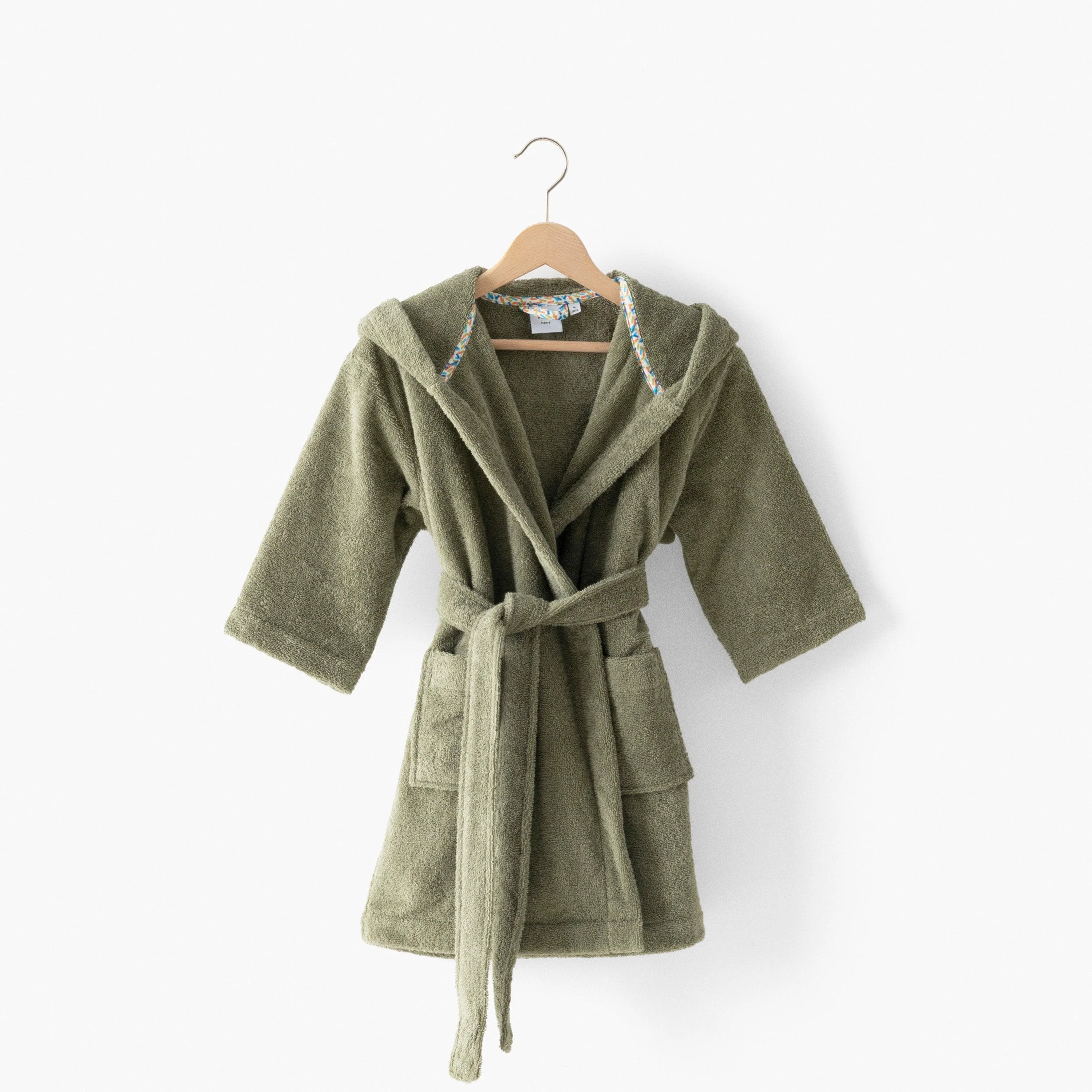 Playful Children's Cotton Bathrobe - Khaki