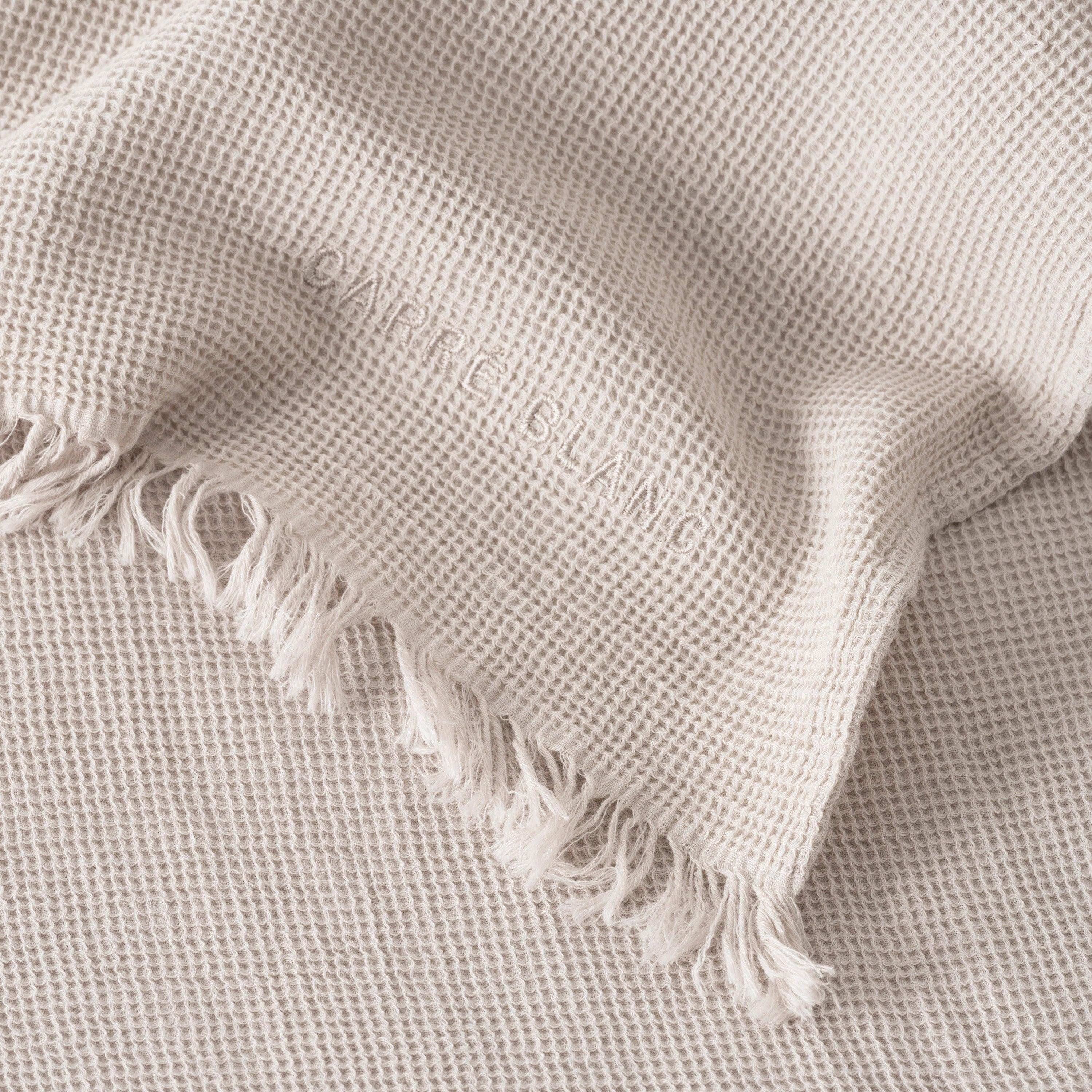 Pyla Cotton Turkish Beach Towel - Beige - Image 4