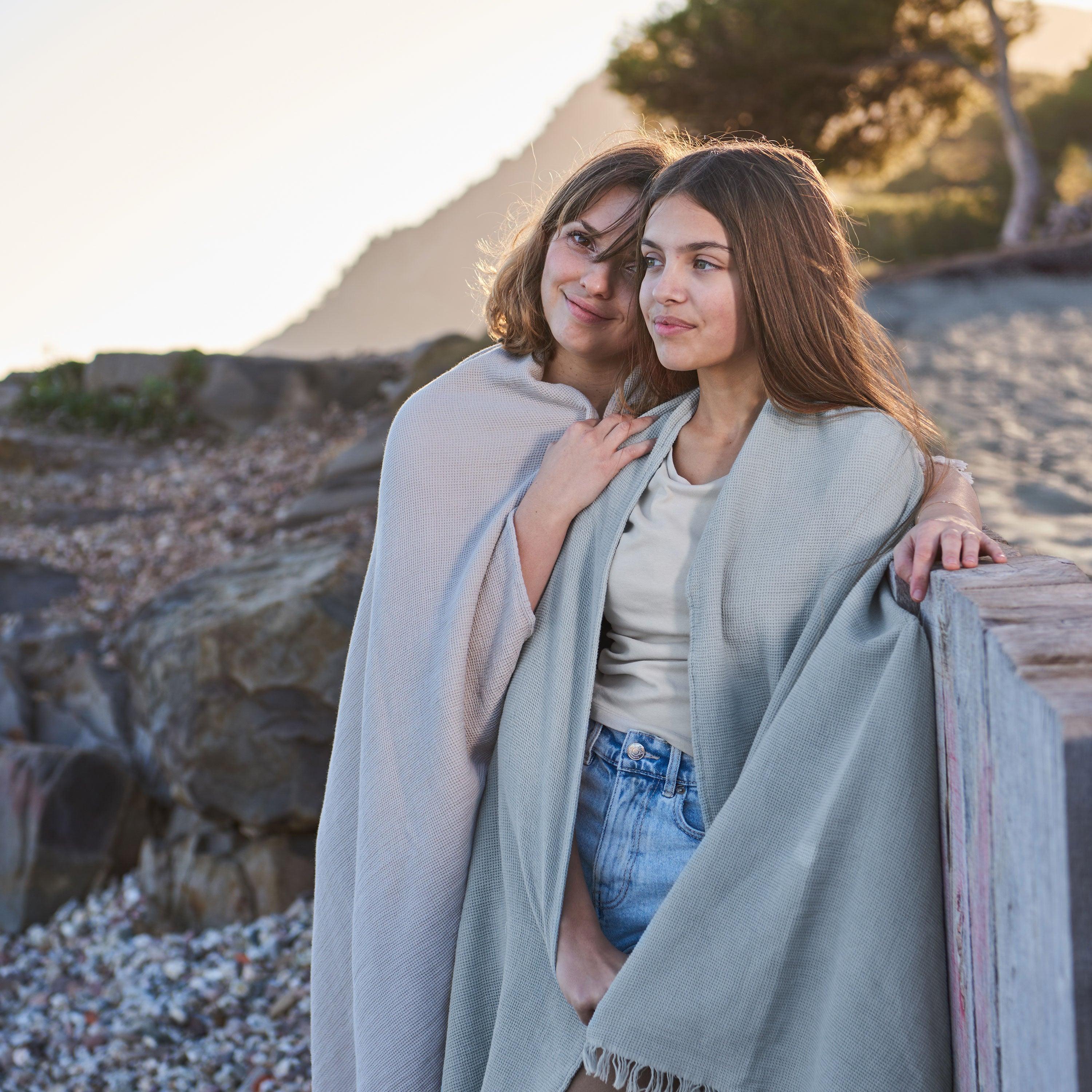 Pyla Cotton Turkish Beach Towel - Glacier - Image 5