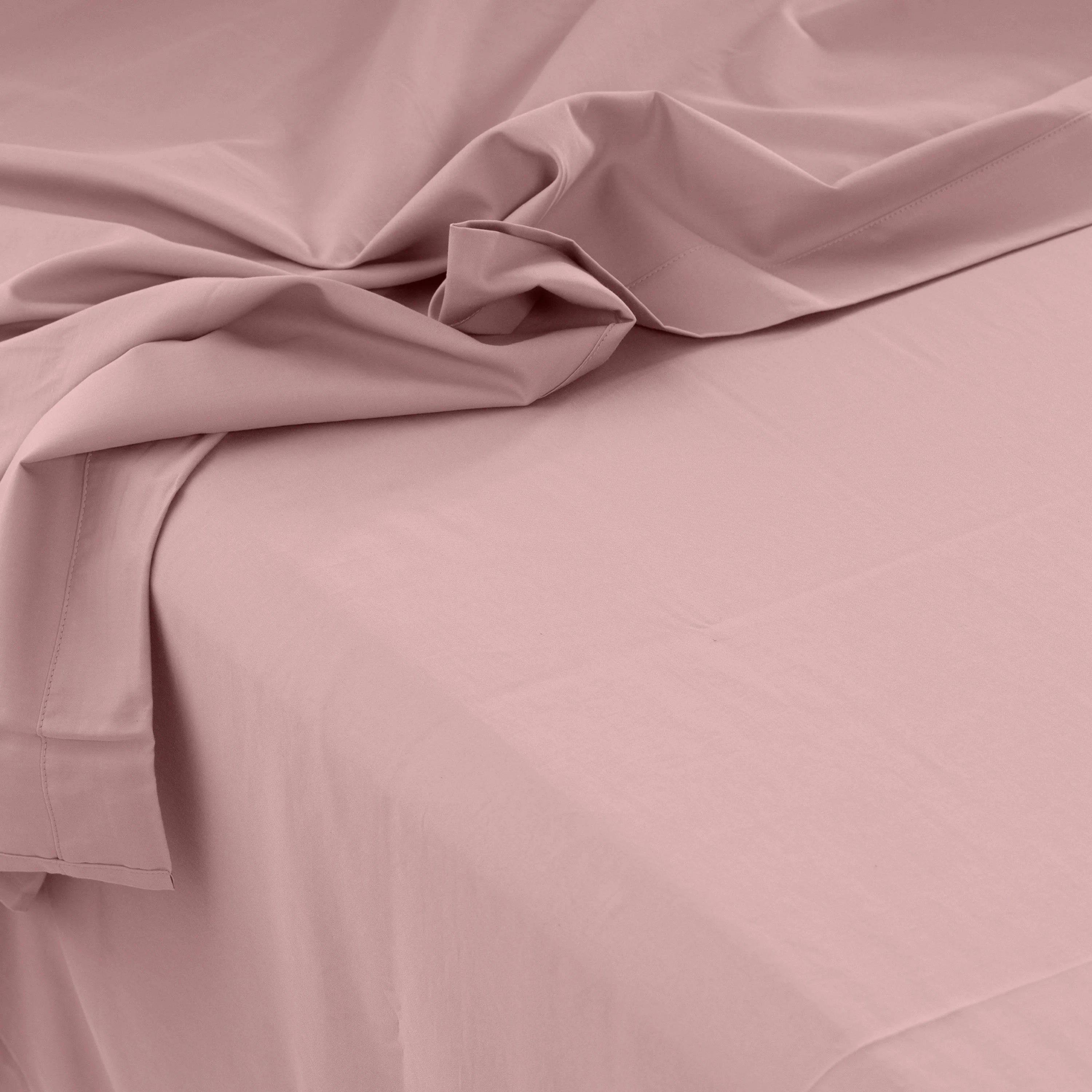 Quartz Organic Washed Cotton Flat Sheet - Blush - Image 4