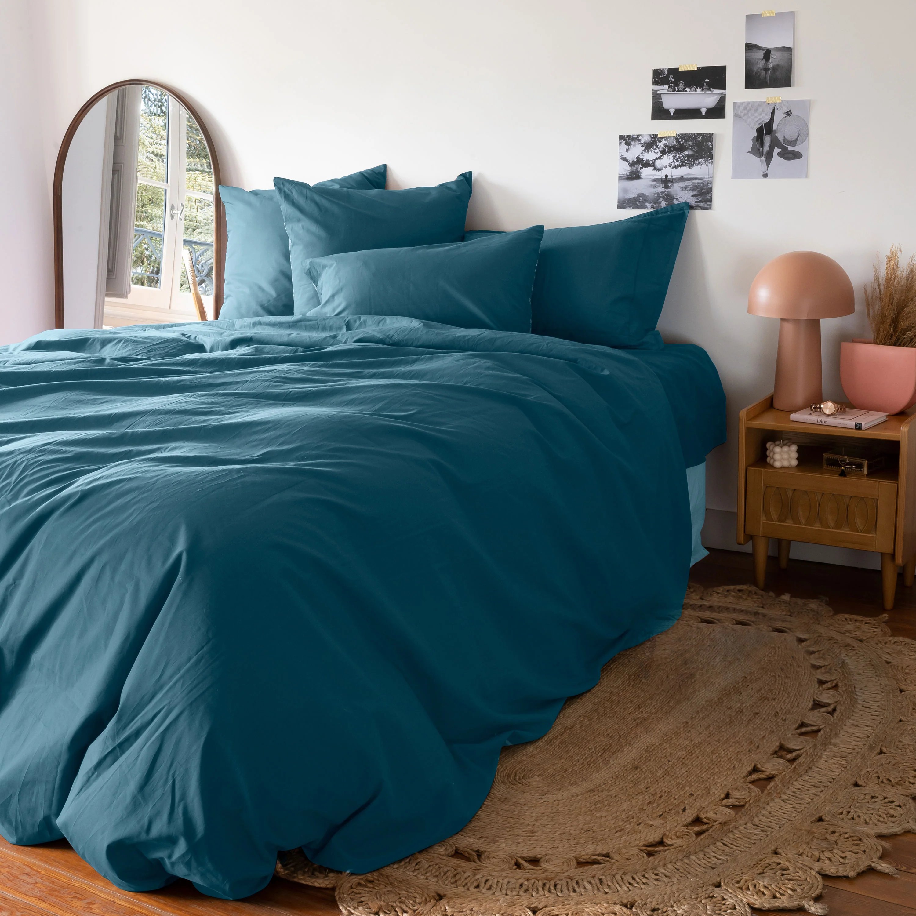 Neo Rectangular Cotton Pillowcase - Prussian Blue - Image 5