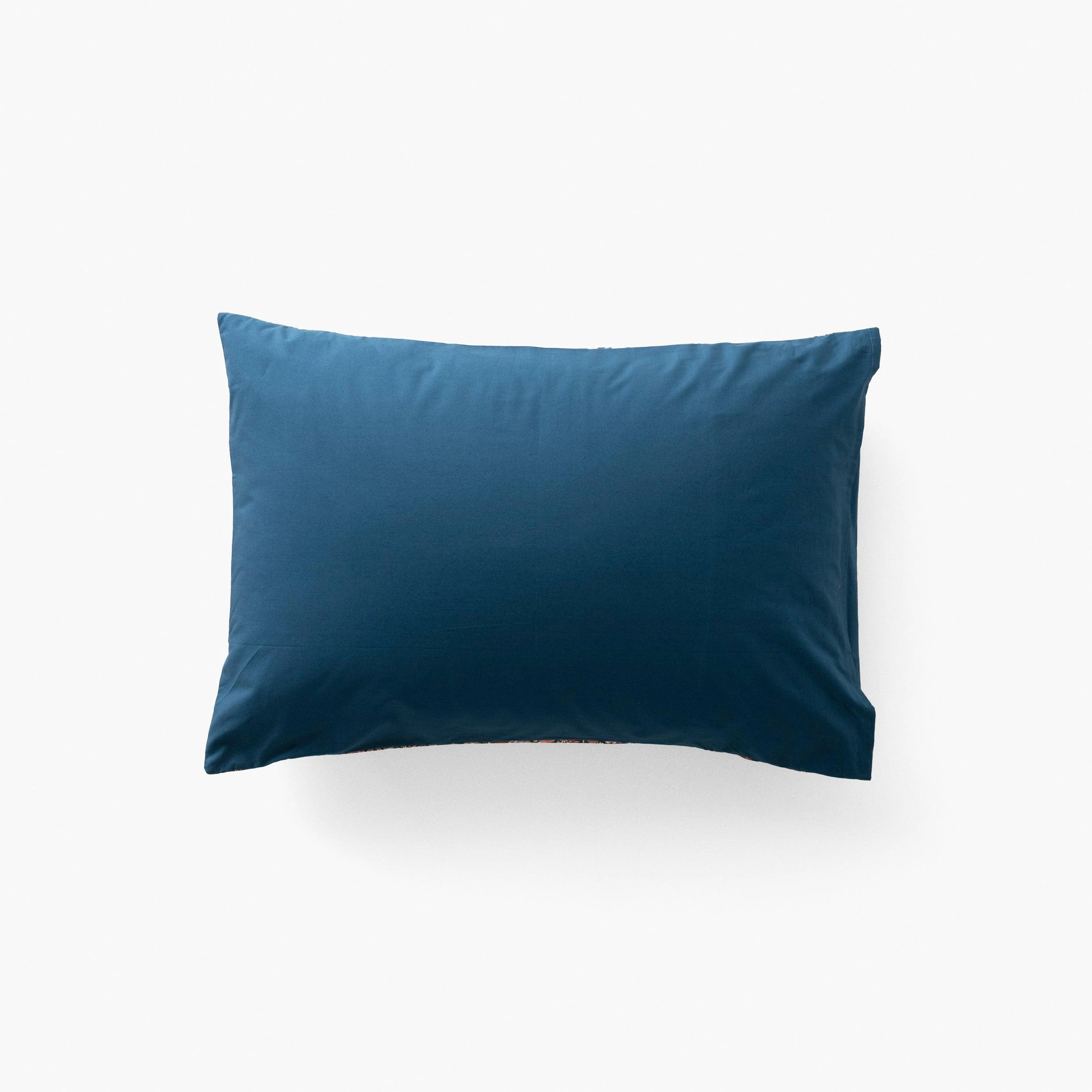 Neo Rectangular Cotton Pillowcase - Prussian Blue Floral - Image 2