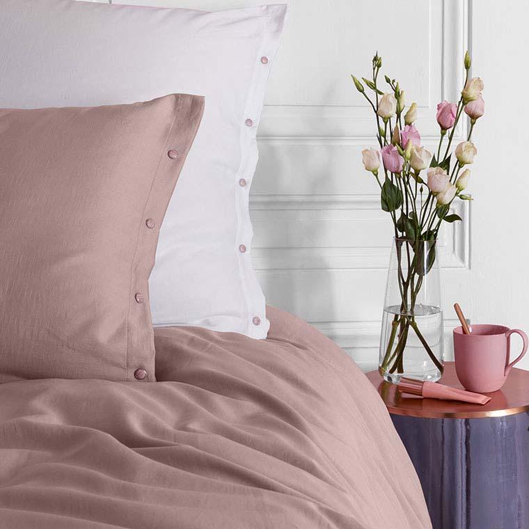 Quartz Rectangular Organic Cotton Pillowcase - Blush - Image 3