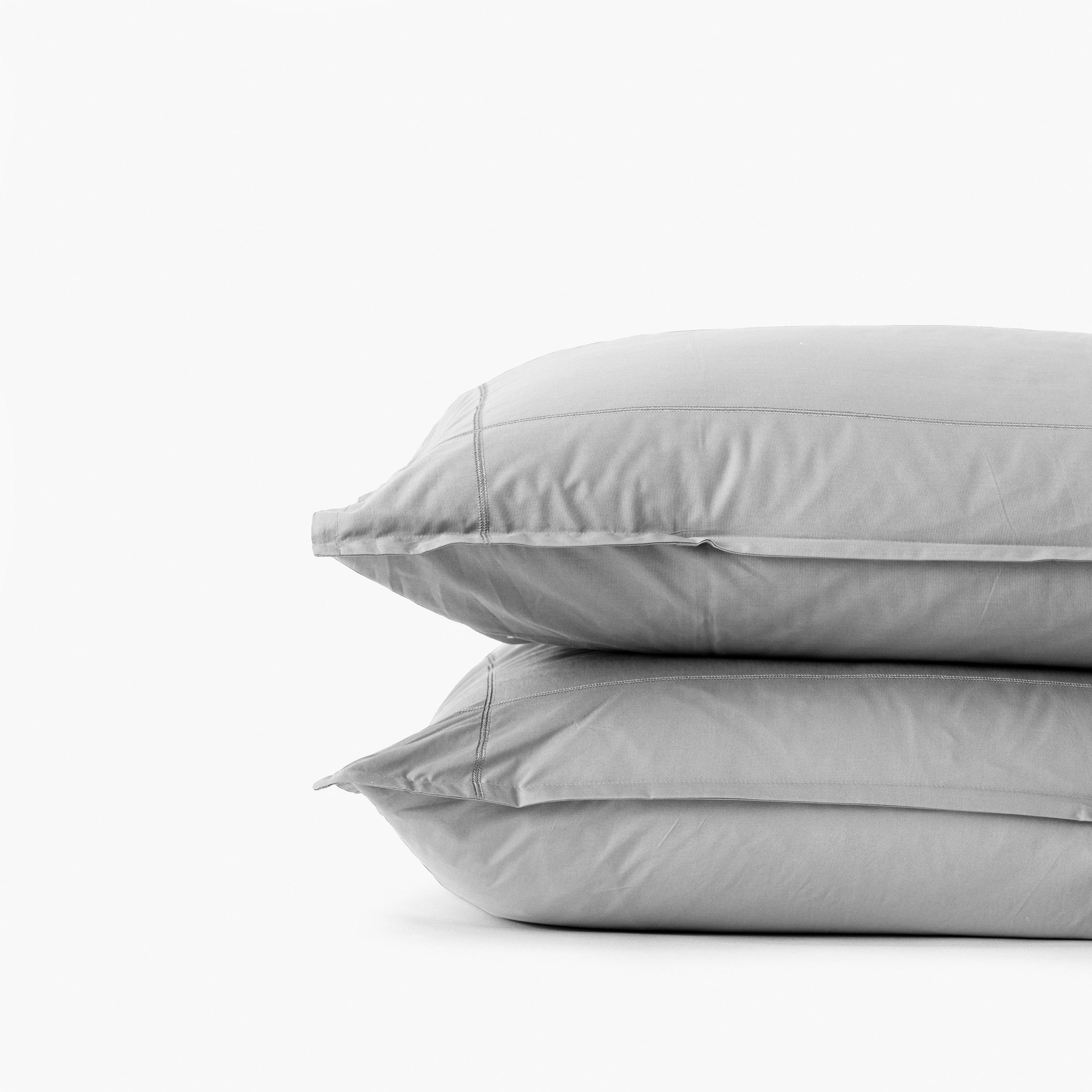 Neo Rectangular Cotton Percale Pillowcase - Grey - Image 3