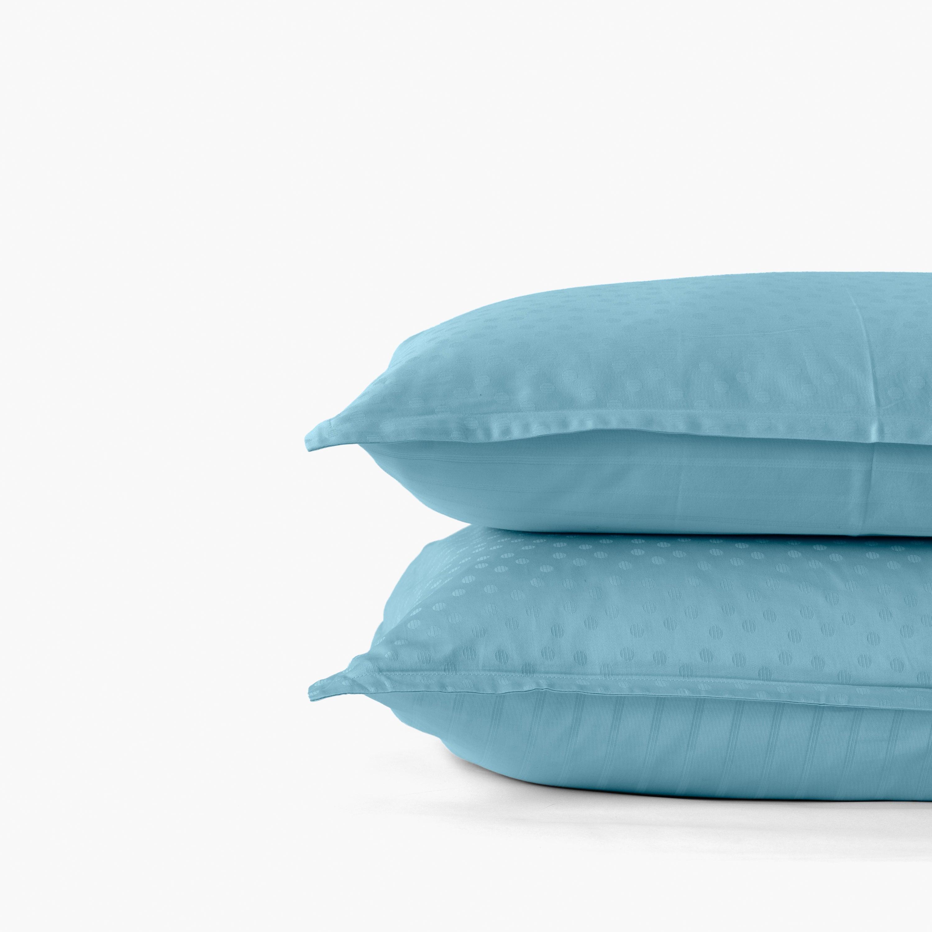 Rectangular Pillowcase in Cotton Sateen Jacquard Prestige Glacier - Image 3