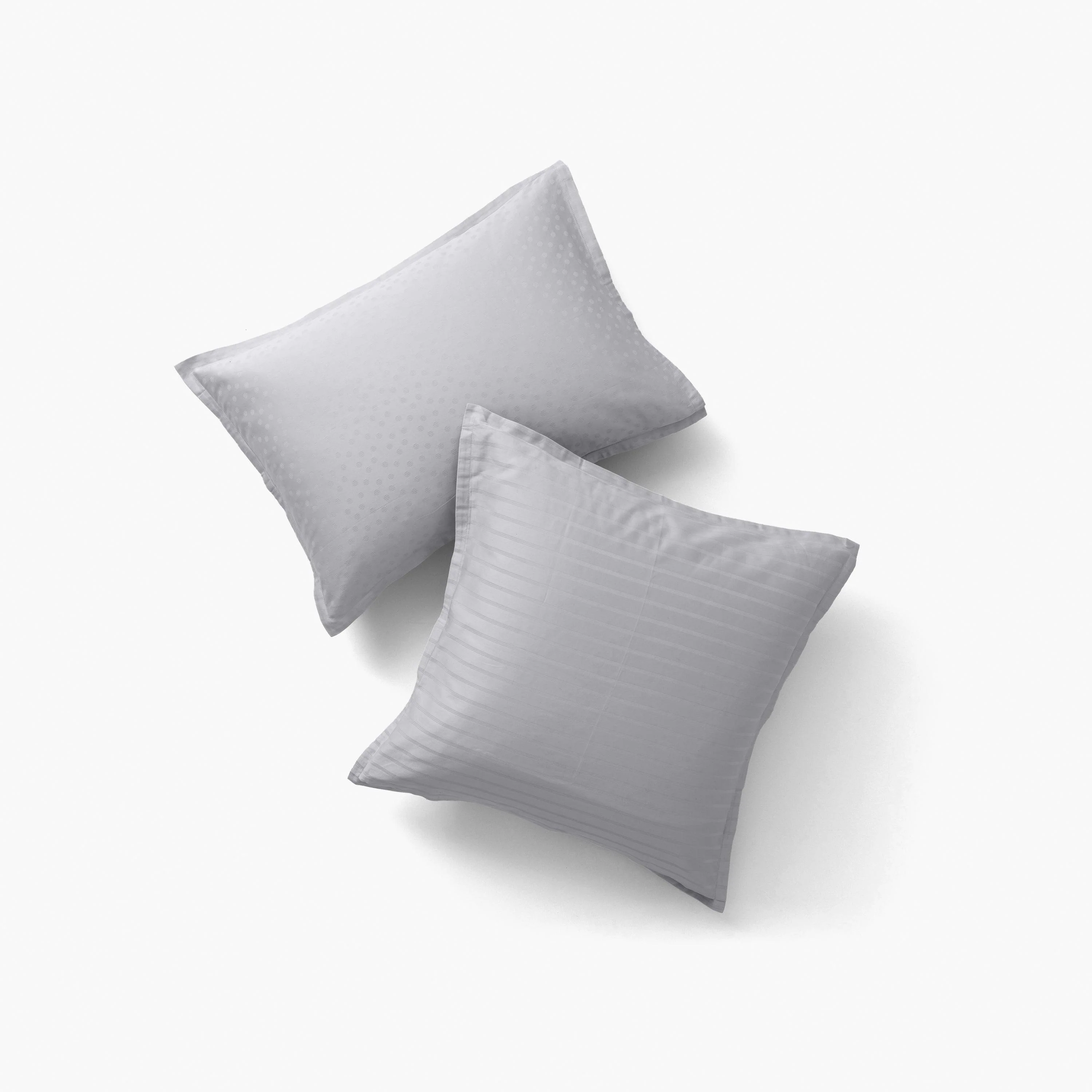 Rectangular Pillowcase in Cotton Sateen Jacquard Prestige Turtle Dove - Image 4