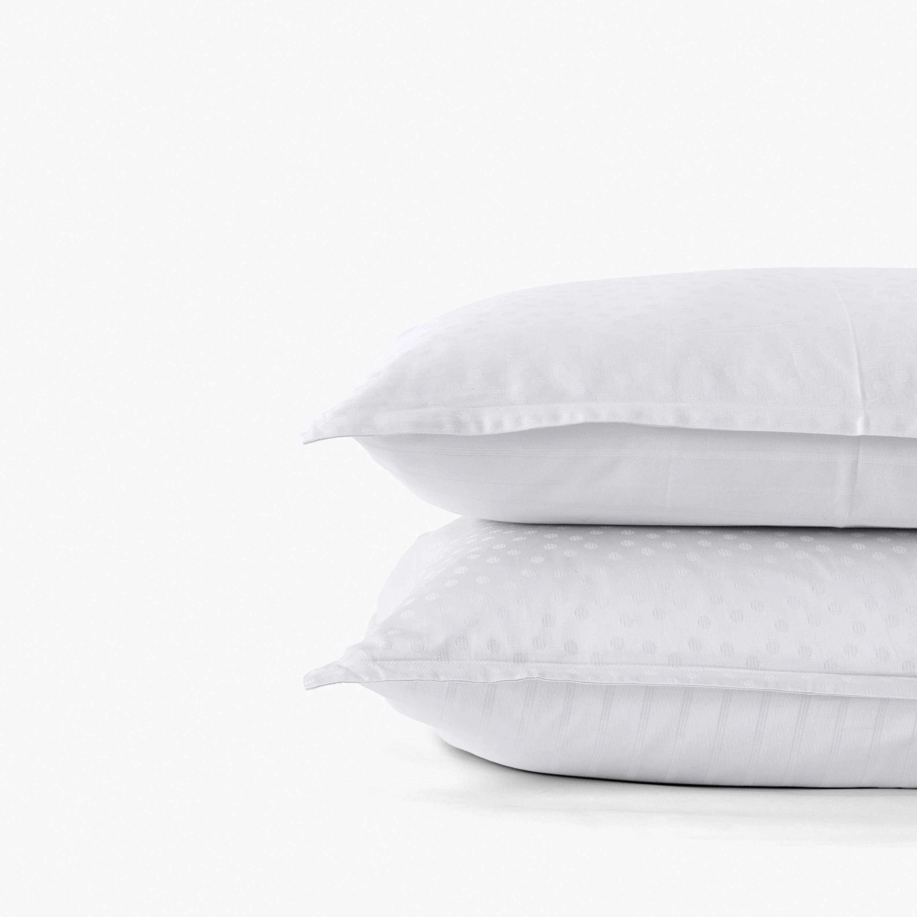 Rectangular Pillowcase in Cotton Sateen Jacquard Prestige White - Image 3