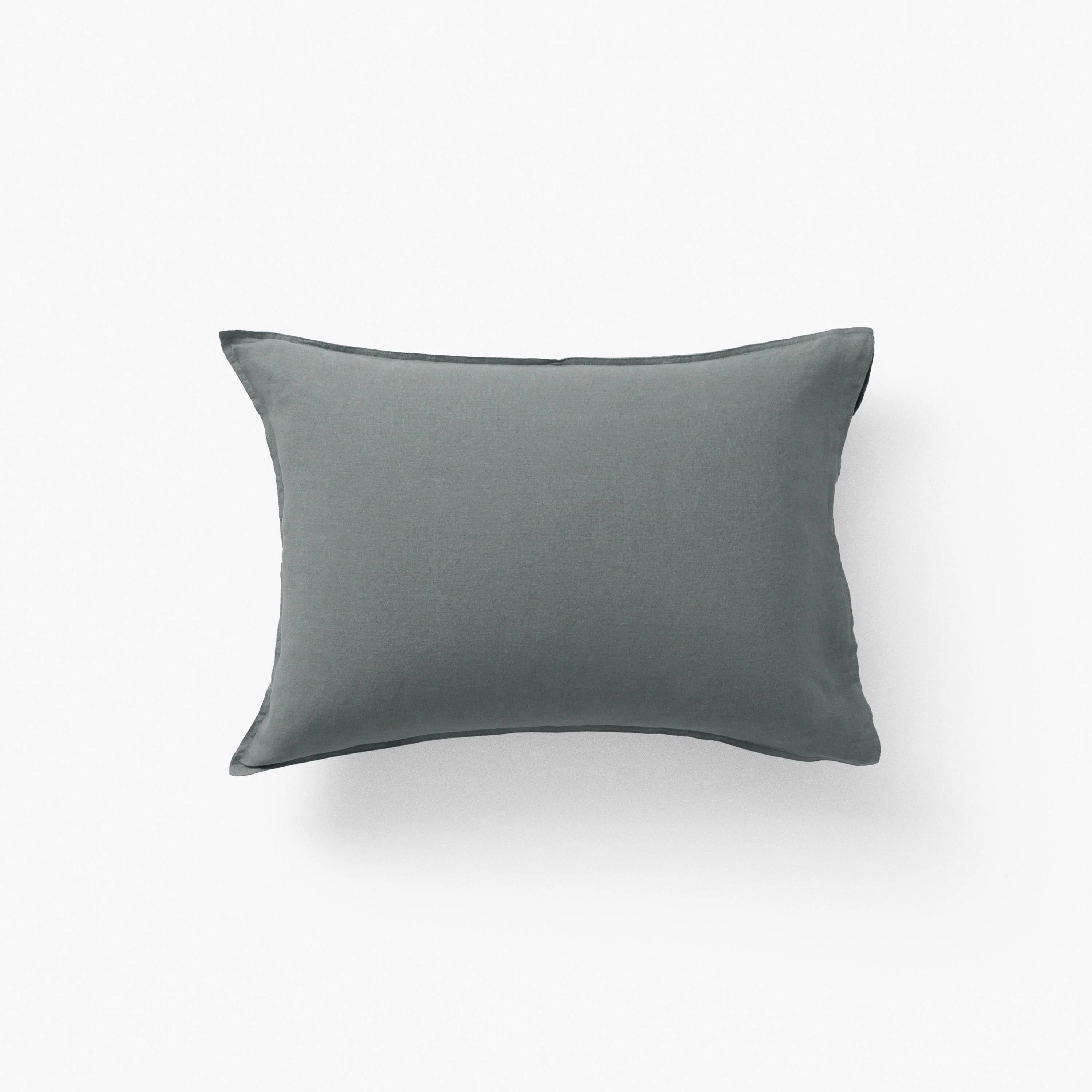 Songe Rectangular Washed Linen Pillowcase - Ash Khaki