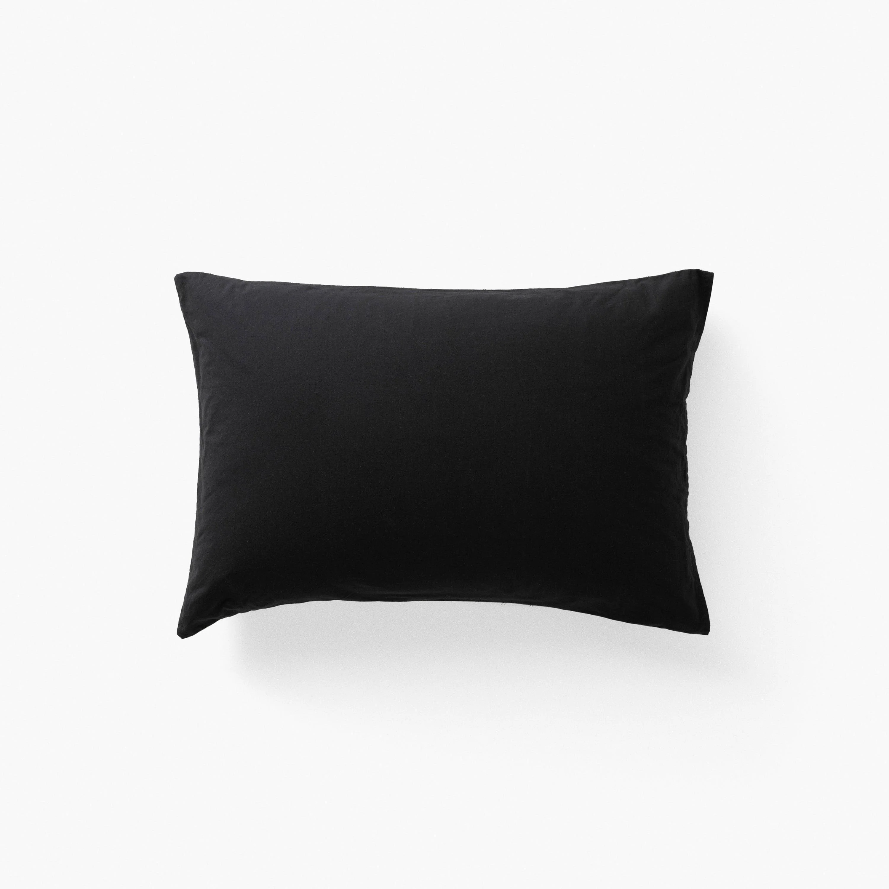 Songe Rectangular Washed Linen Pillowcase - Charcoal Tiles - Image 2