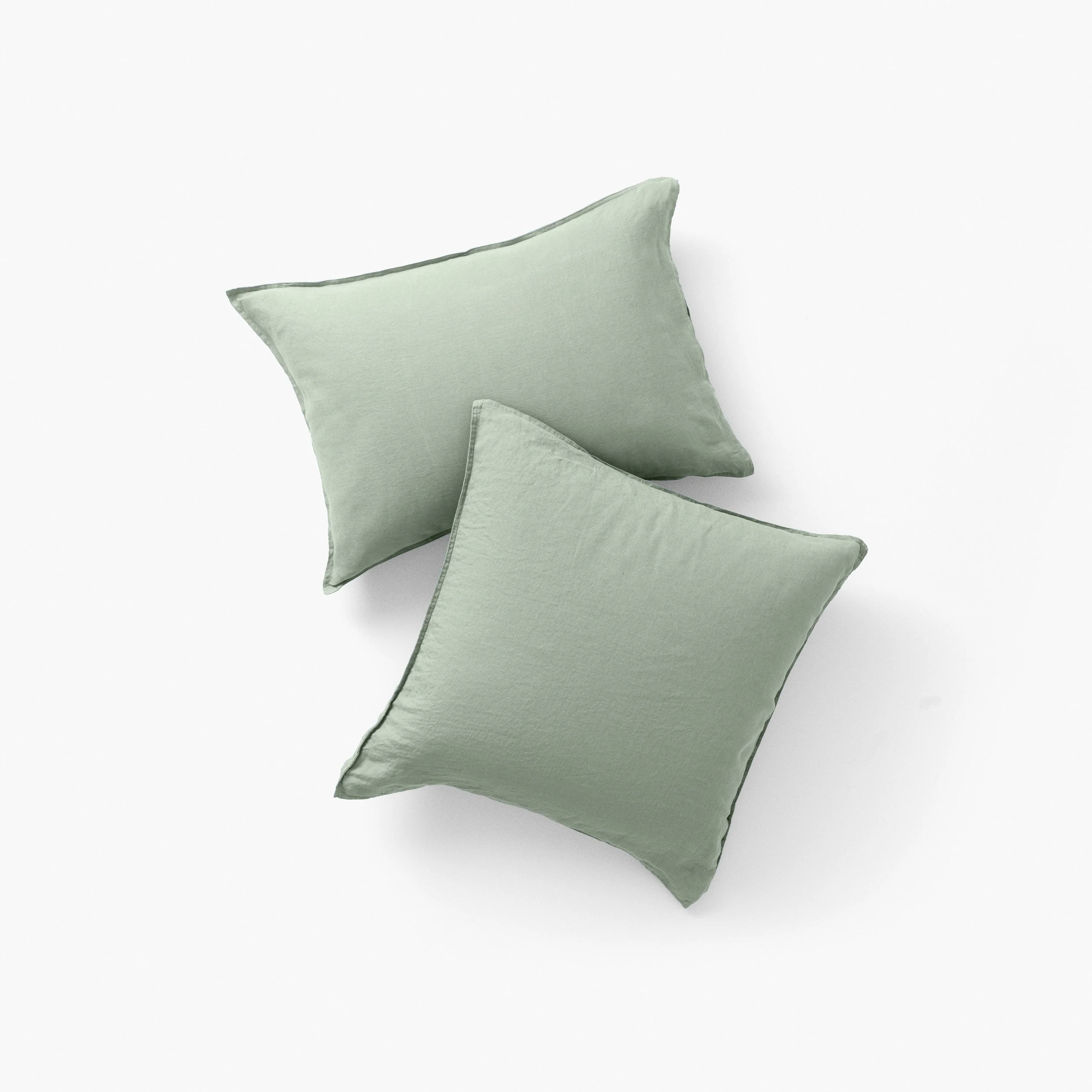 Songe Rectangular Washed Linen Pillowcase - Eucalyptus - Image 2
