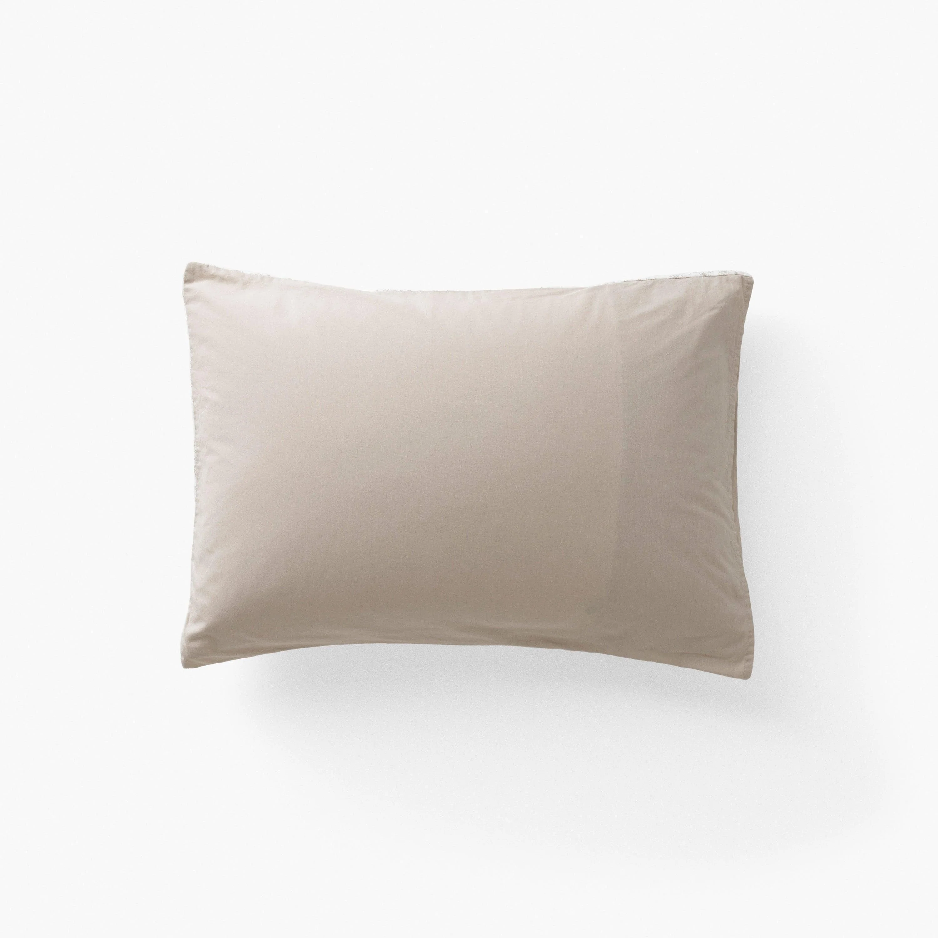 Songe Rectangular Washed Linen Pillowcase - Floral Beige - Image 2