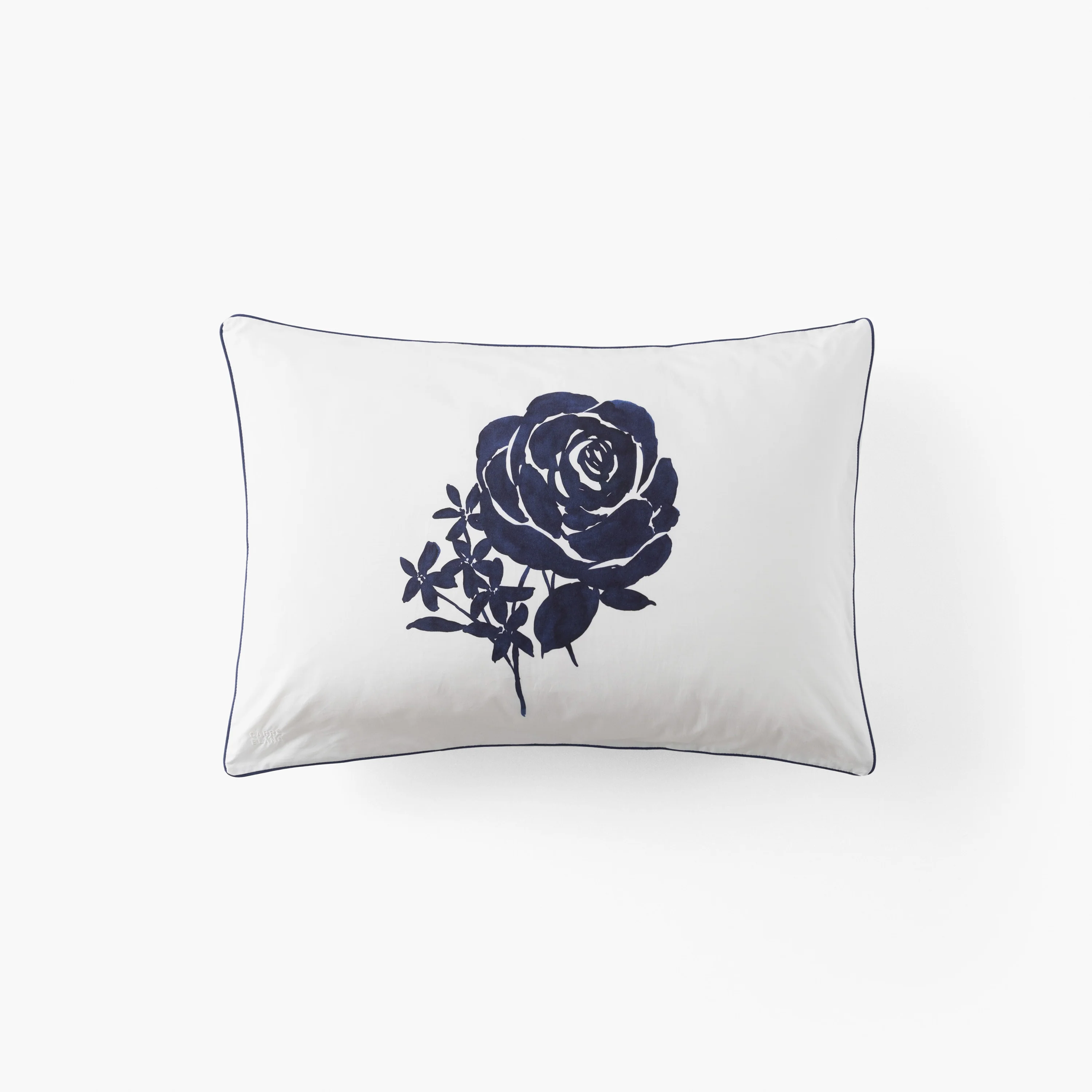 Rosablue Rectangular Cotton Pillowcase - White