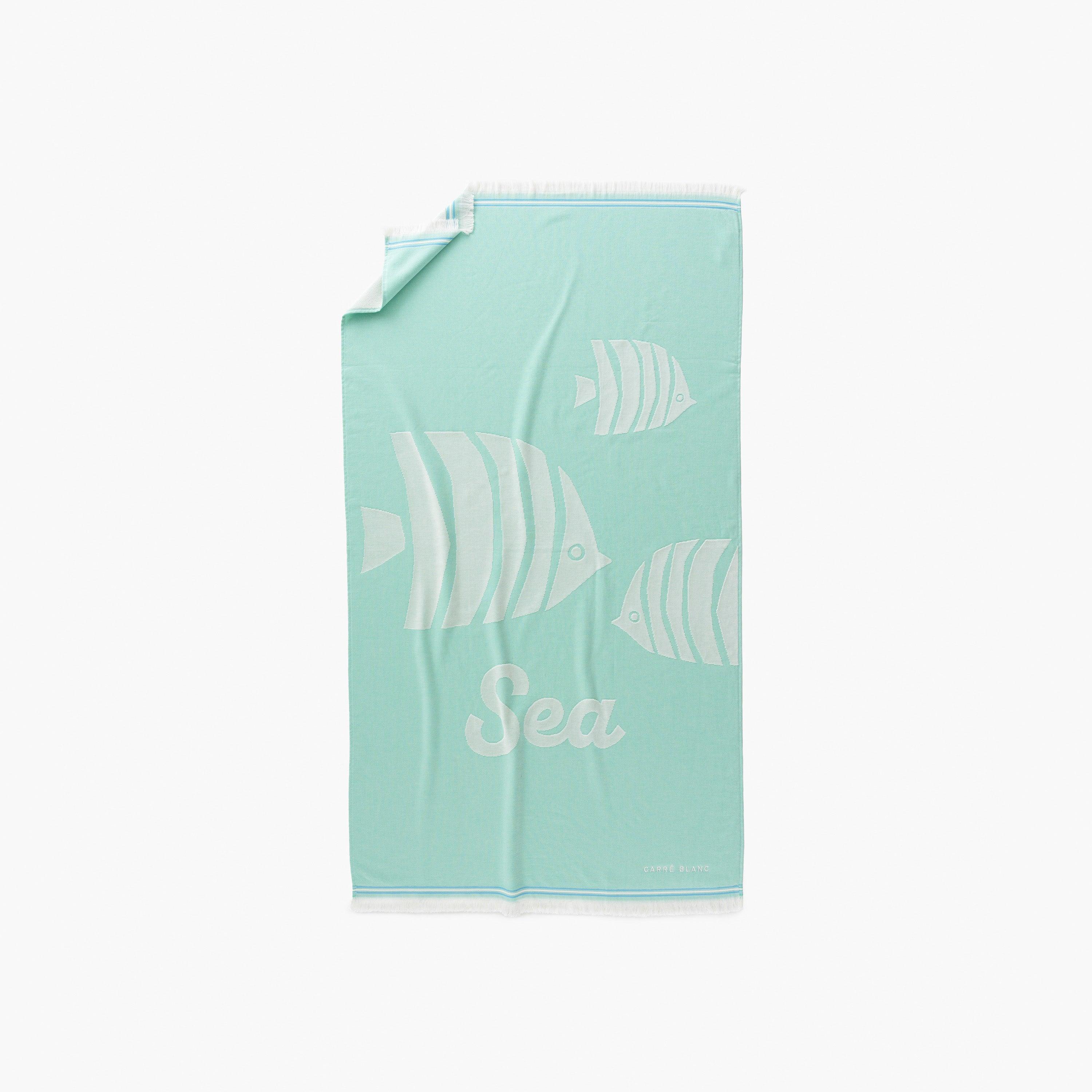 Sea Mint Cotton Turkish Beach Towel - Image 2