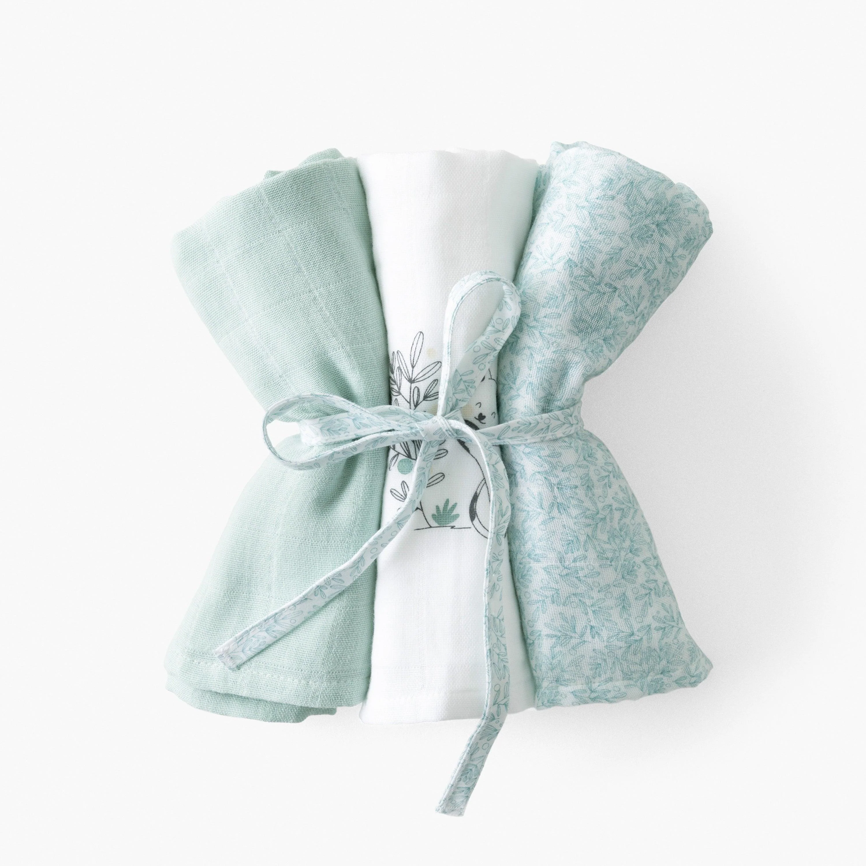 Set Of 3 Jardine Organic Cotton Washcloths