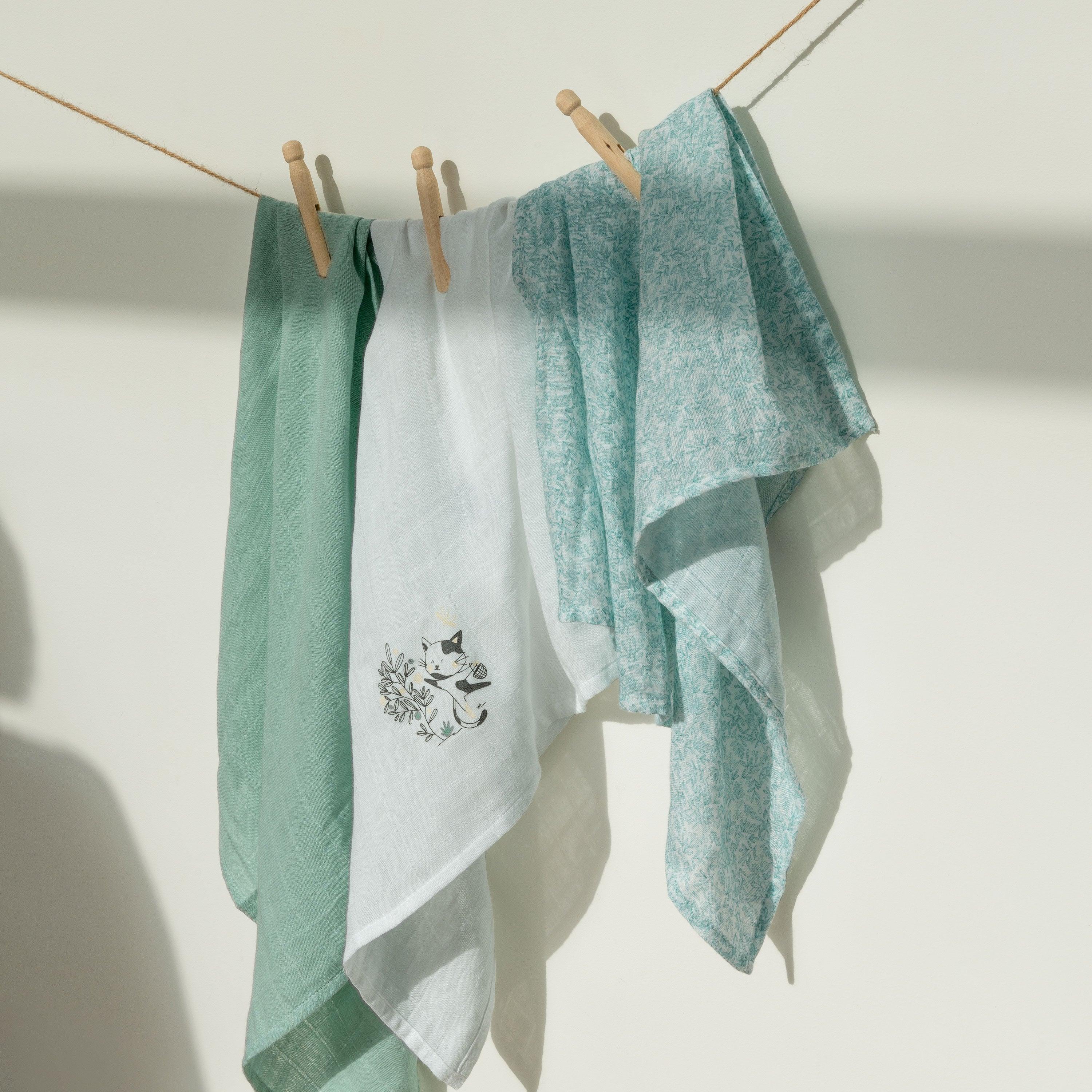 Set Of 3 Jardine Organic Cotton Washcloths - Image 2