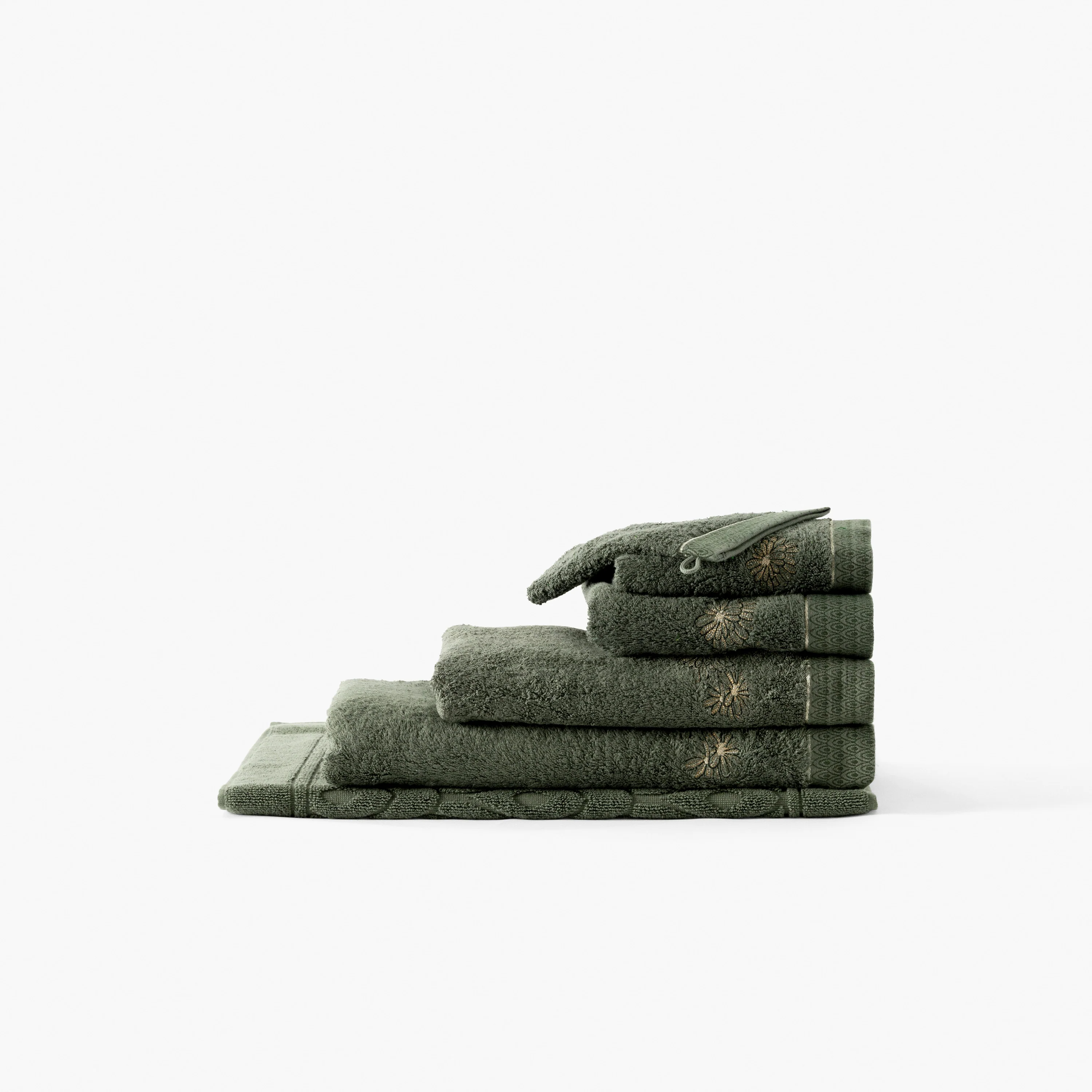 Silvalys Cotton & Bamboo Viscose Guest Towel - Forest Green - Image 6
