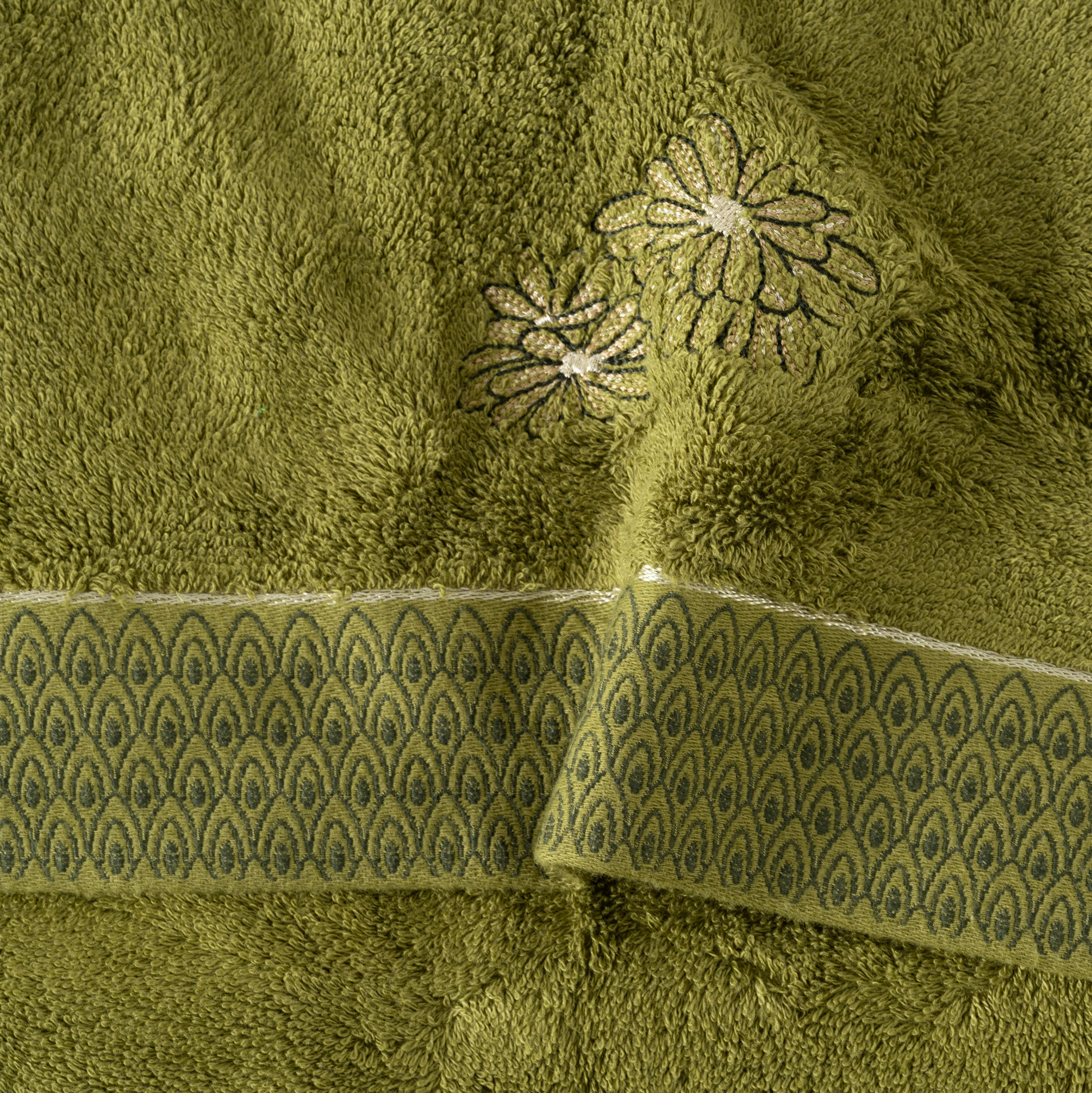 Silvalys Cotton & Bamboo Viscose Bath Towel - Moss Green - Image 3