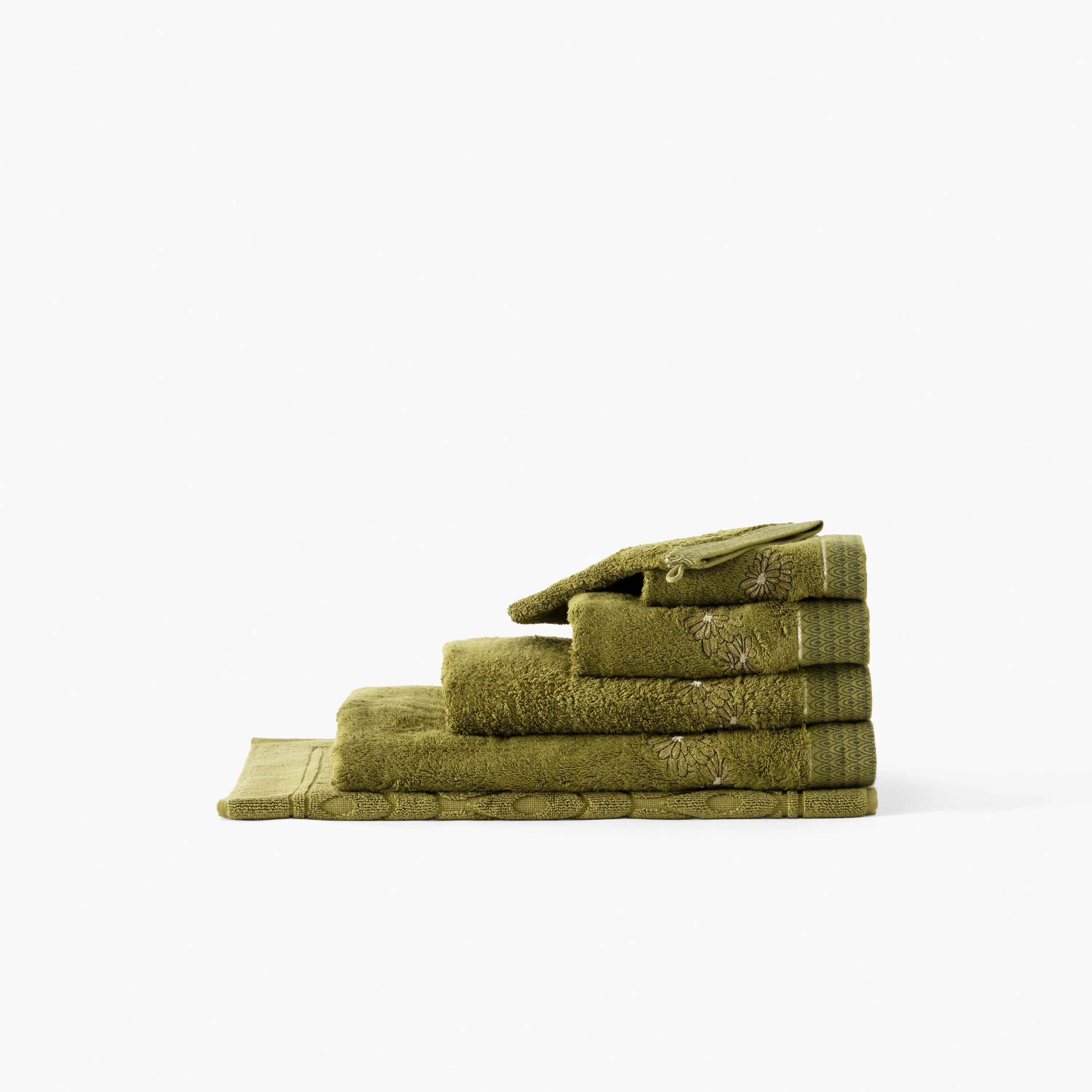 Silvalys Cotton & Bamboo Viscose Bath Towel - Moss Green - Image 6