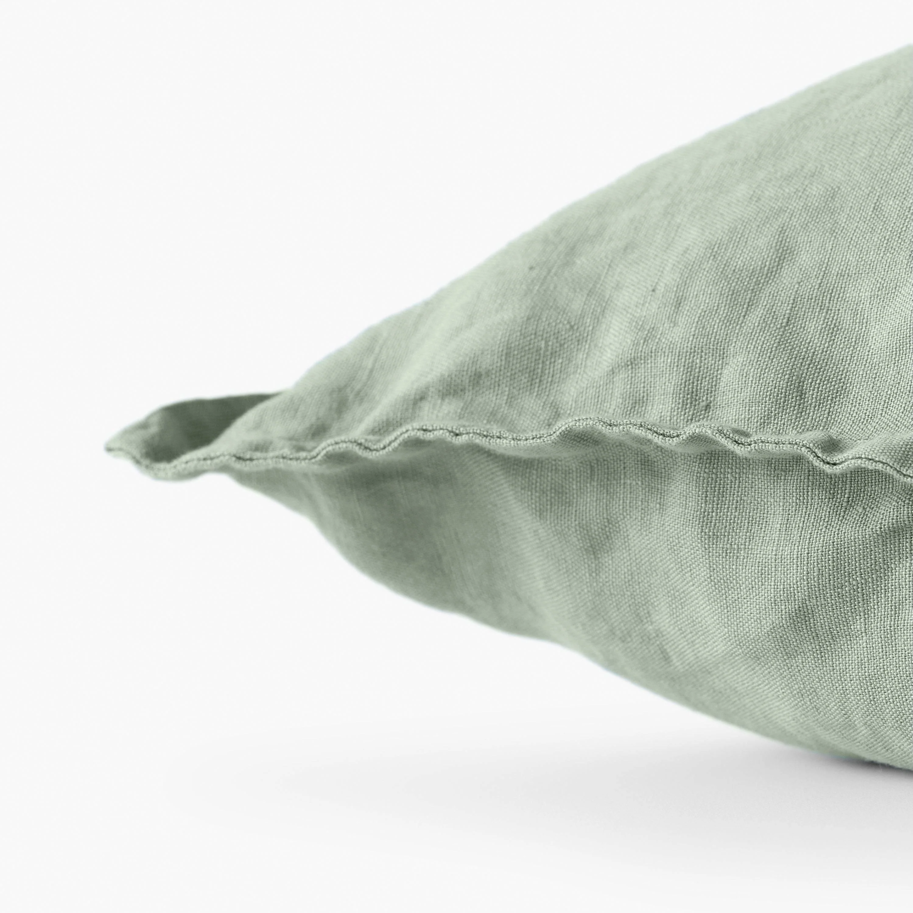 Songe eucalyptus washed linen cushion cover - Image 3