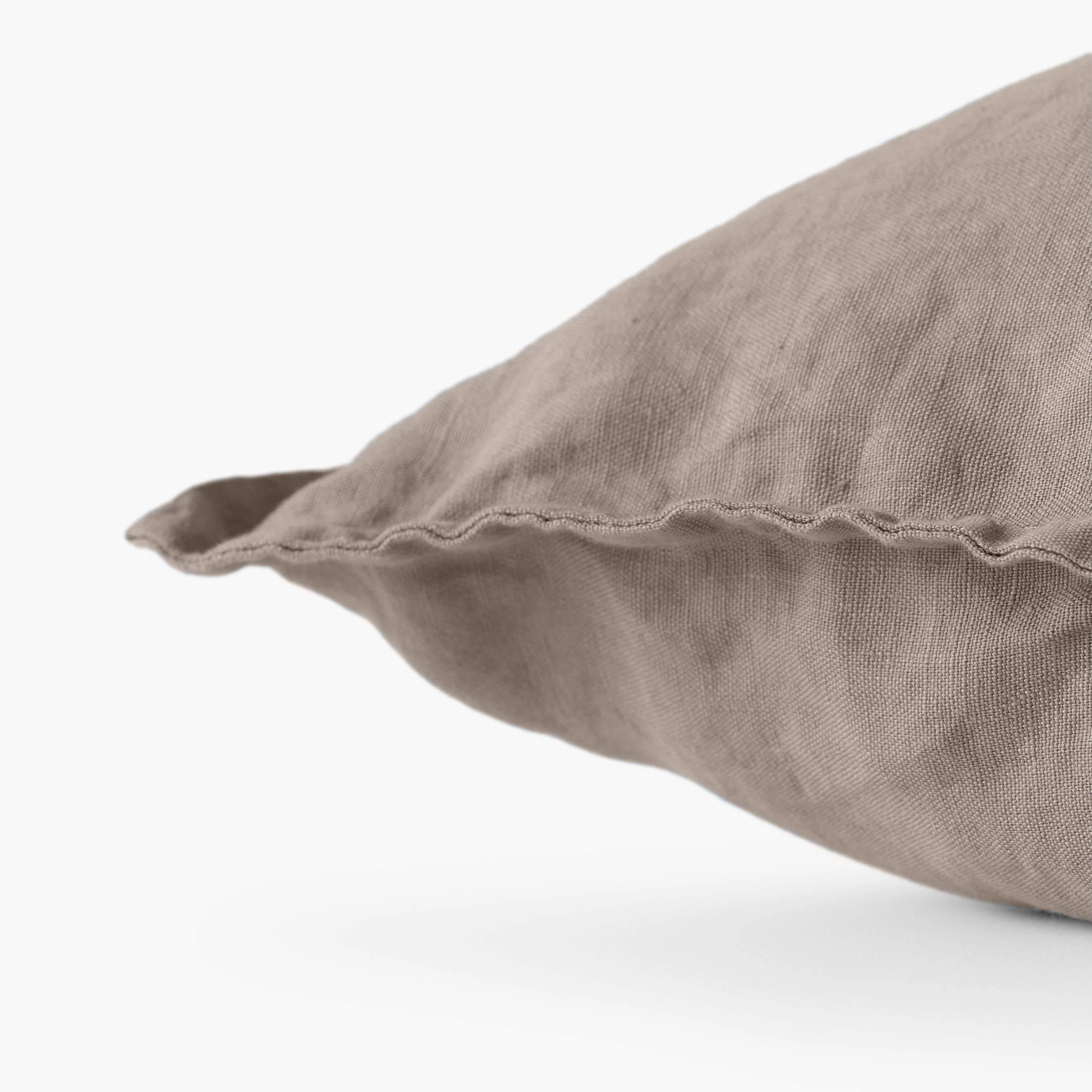 Songe Taupe Washed Linen Cushion Cover - Image 3