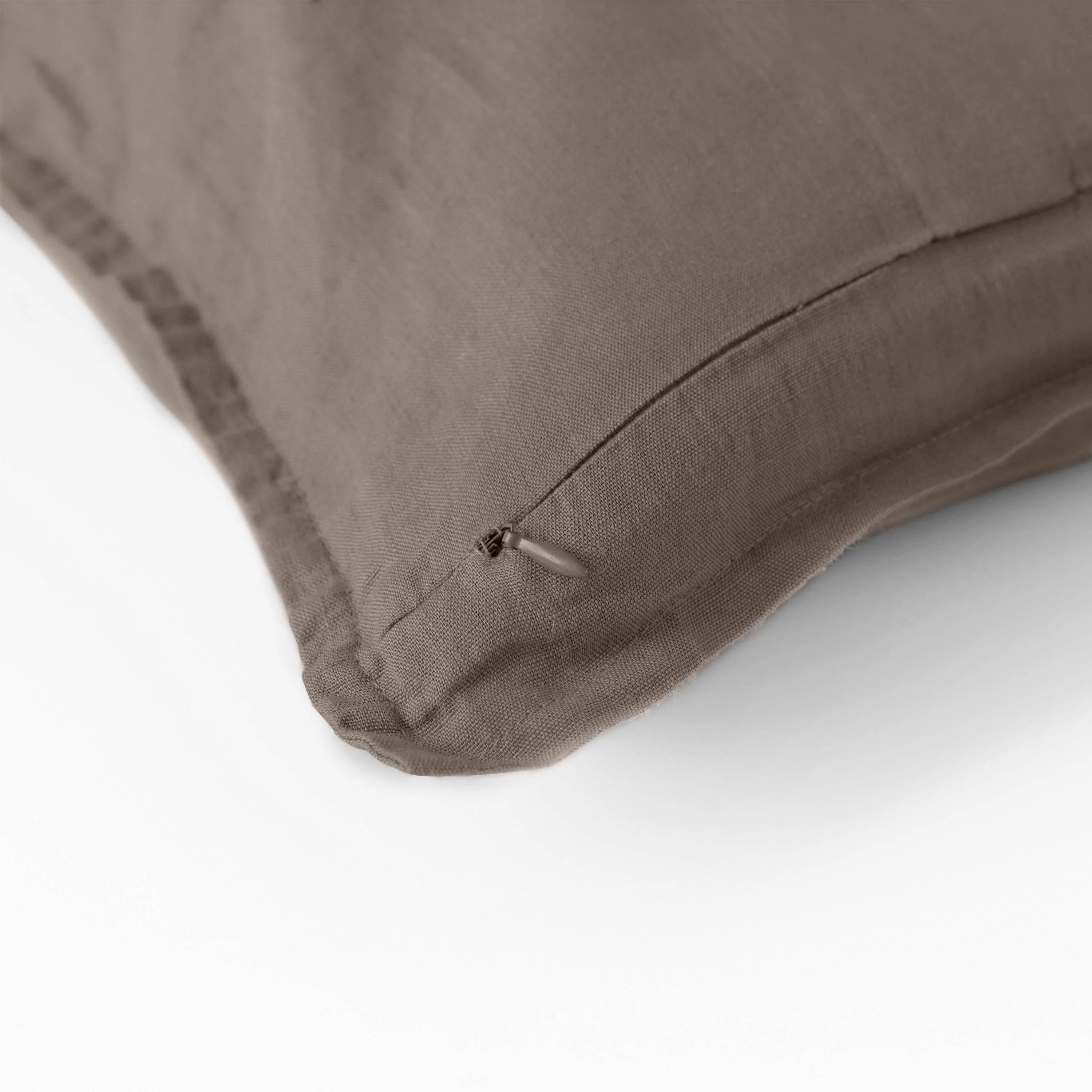 Songe Taupe Washed Linen Cushion Cover - Image 4