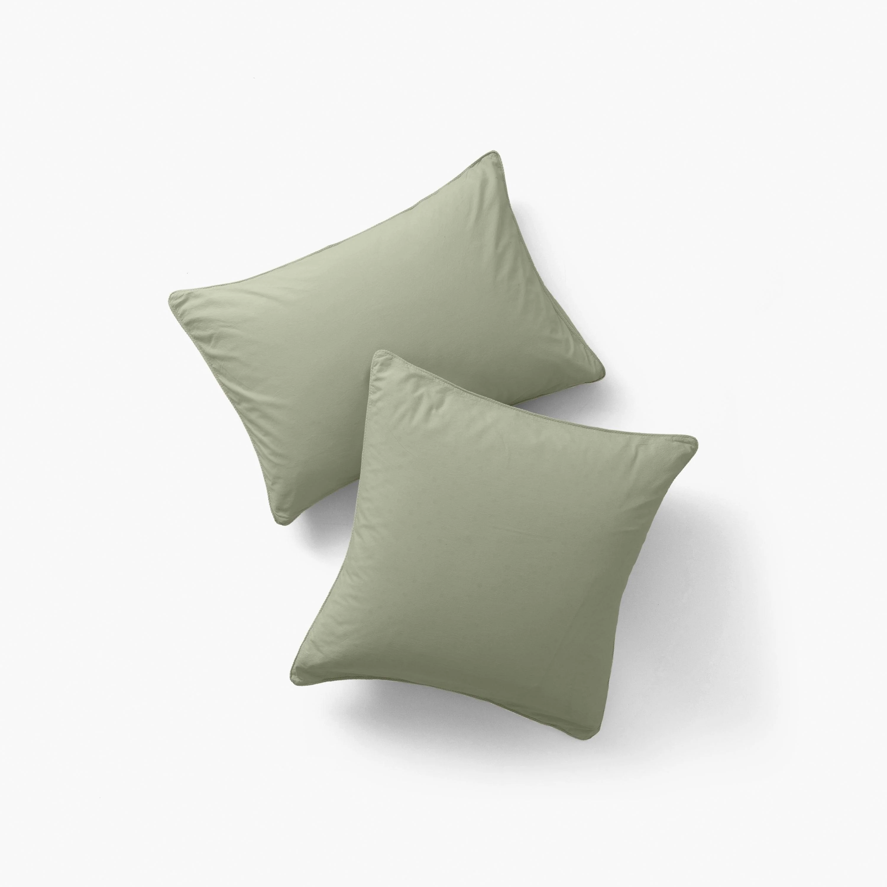 Souffle Rectangular Organic Cotton Pillowcase - Sage - Image 4