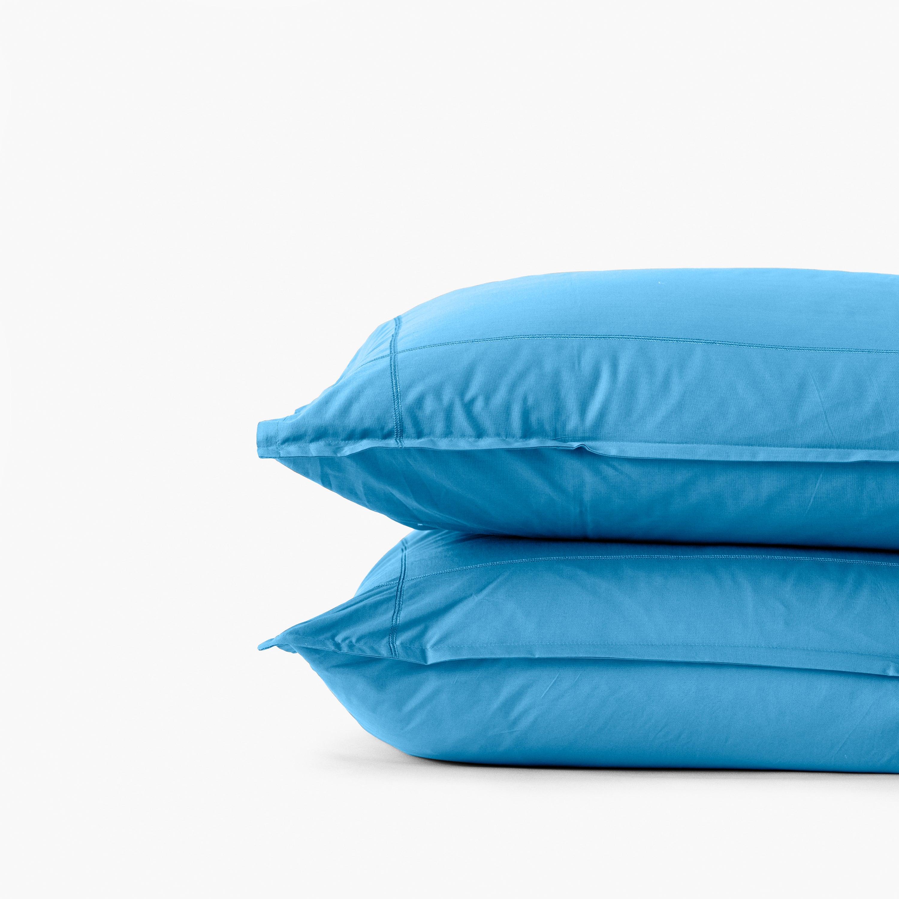 Neo Square Cotton Percale Pillowcase - Azure - Image 4