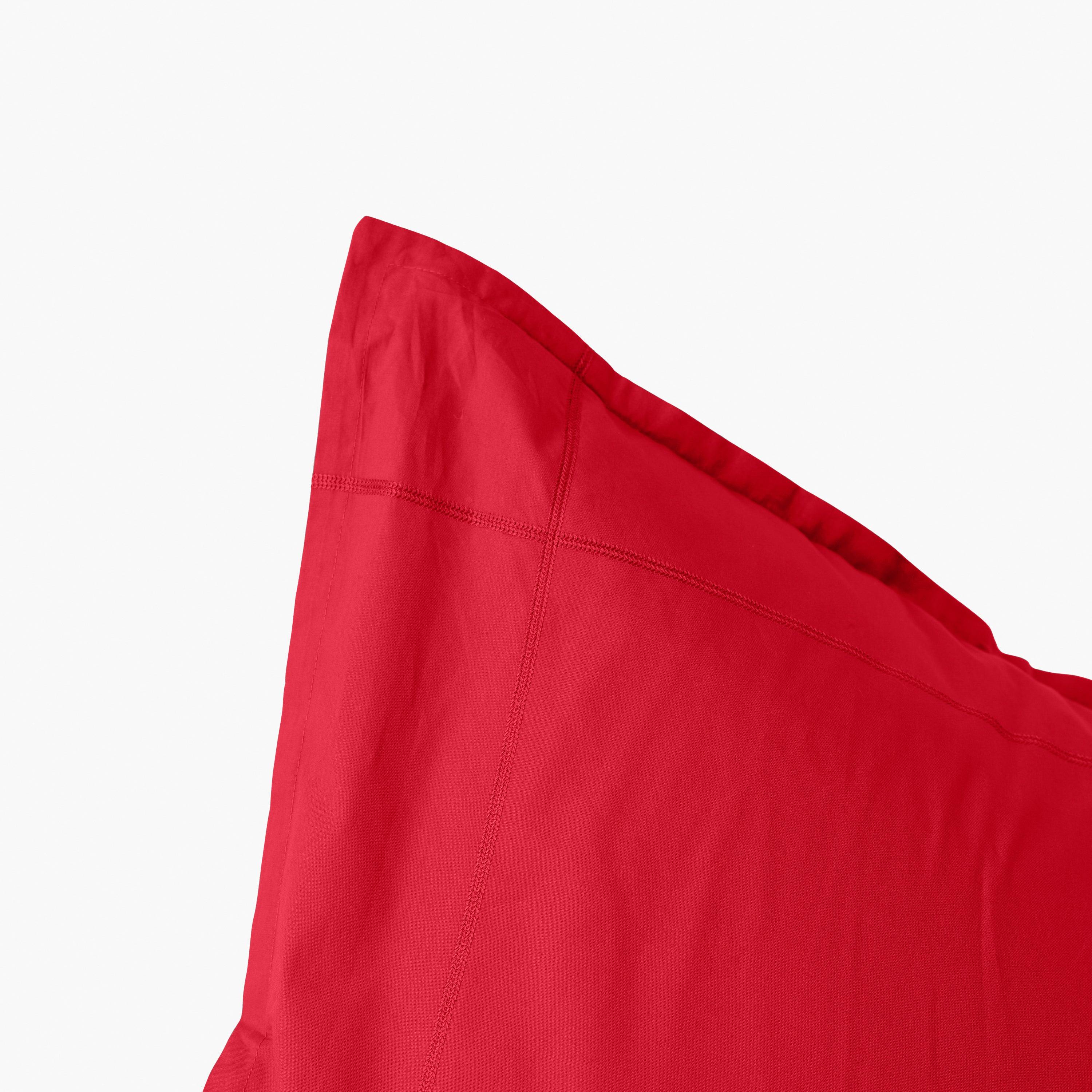 Neo Square Cotton Percale Pillowcase - Red - Image 4