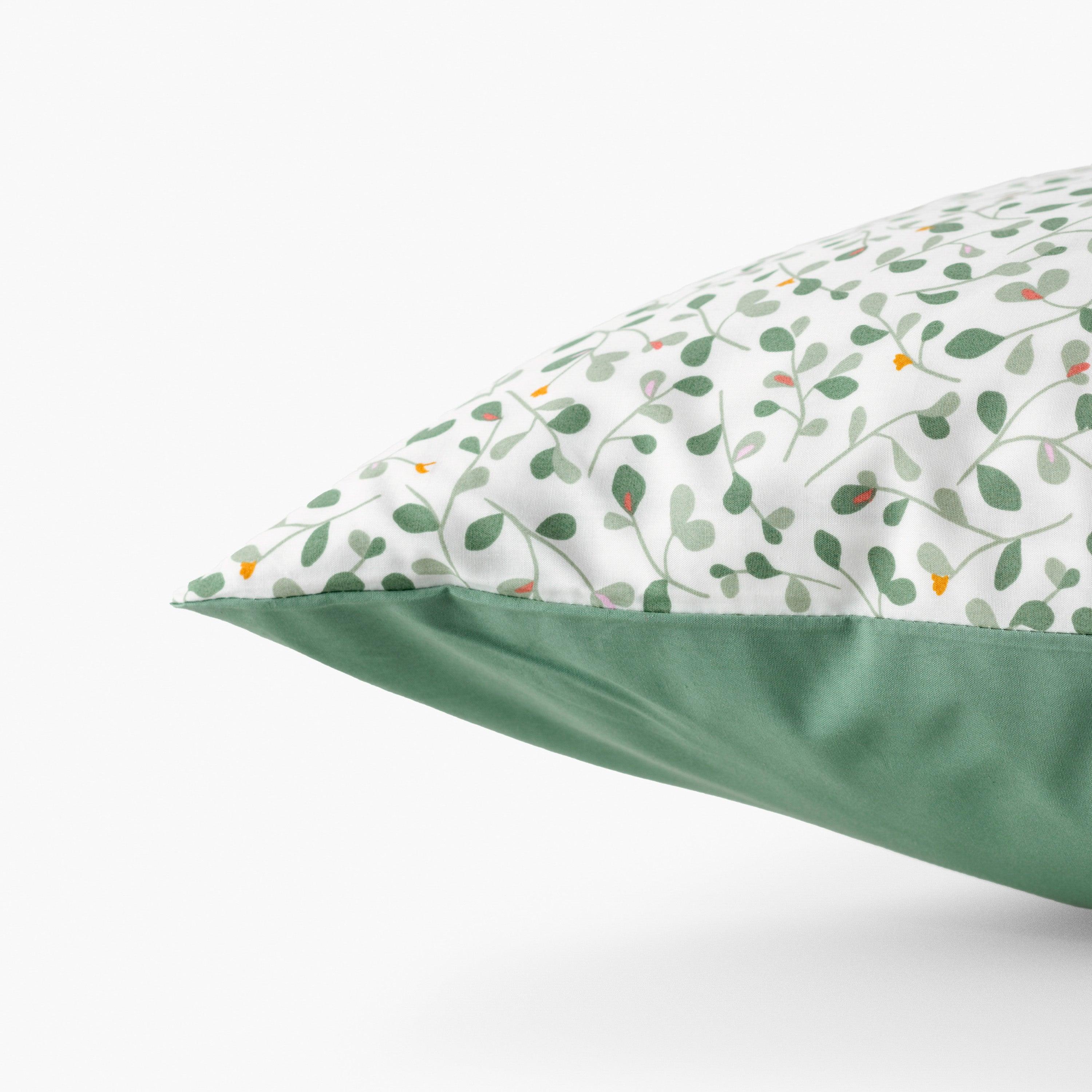 Neo Square Cotton Percale Pillowcase - Thyme Vegetal - Image 4