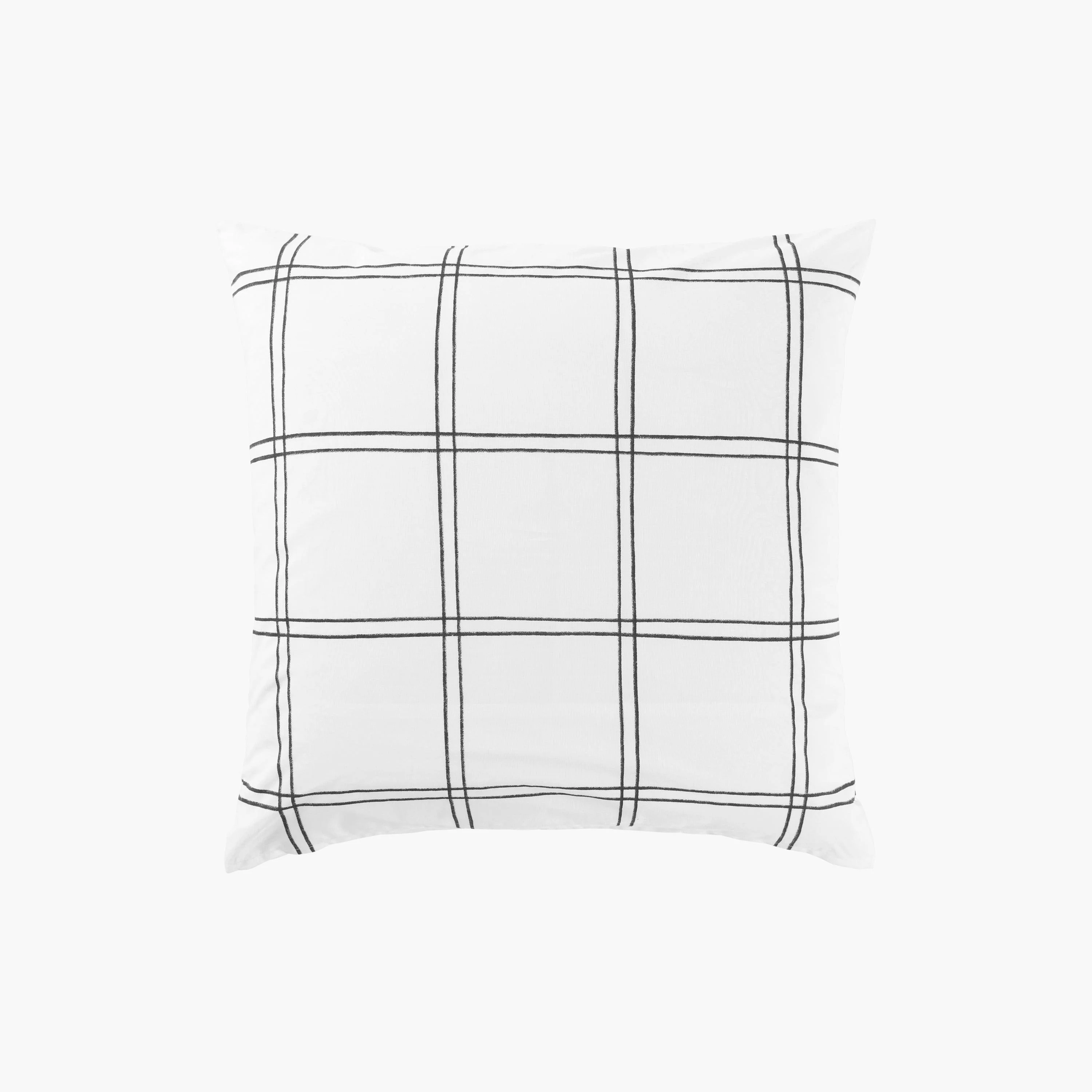 Square Pillowcase in Cotton Percale Grizzli - Image 2