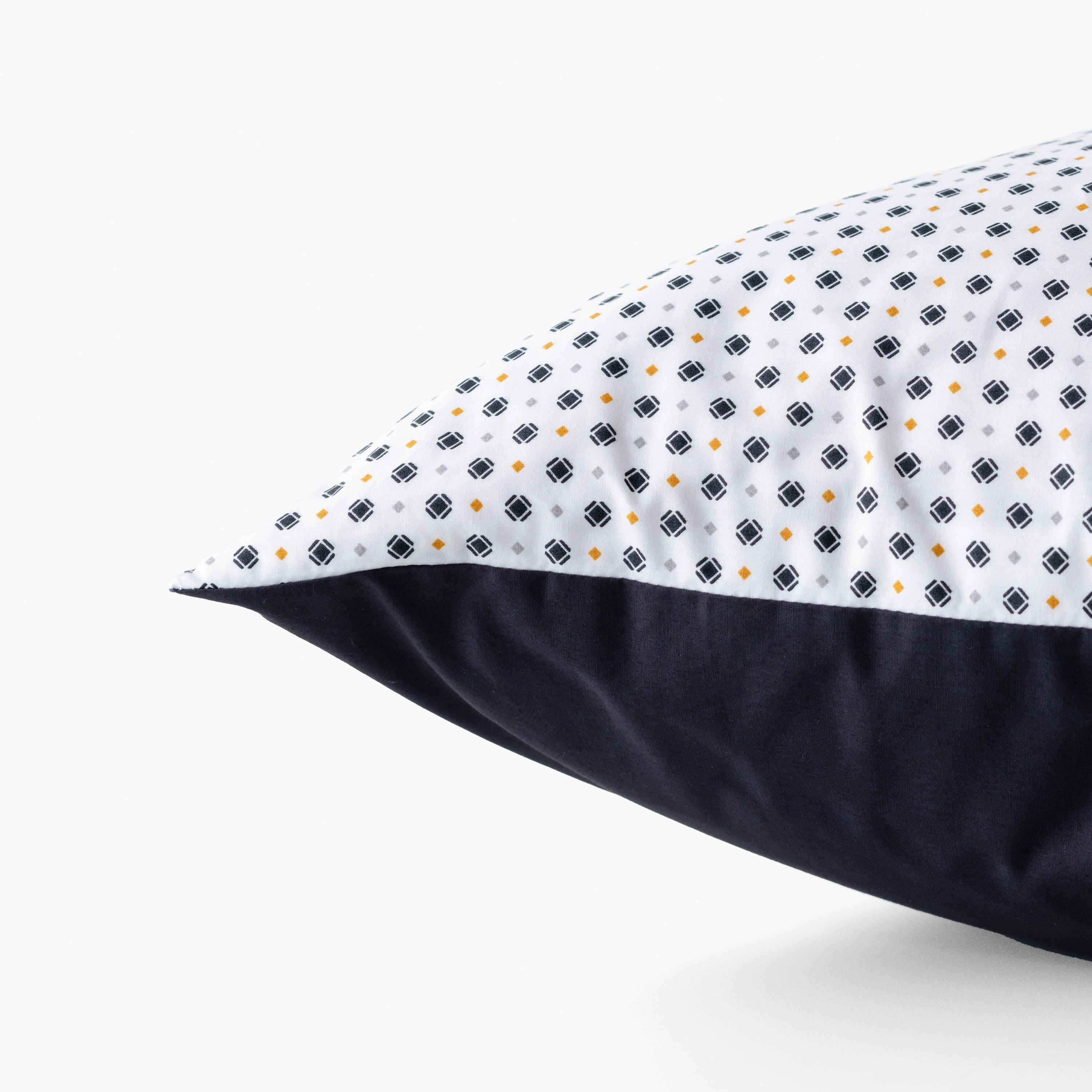 Neo Square Cotton Percale Pillowcase - Geometric Anthracite - Image 3