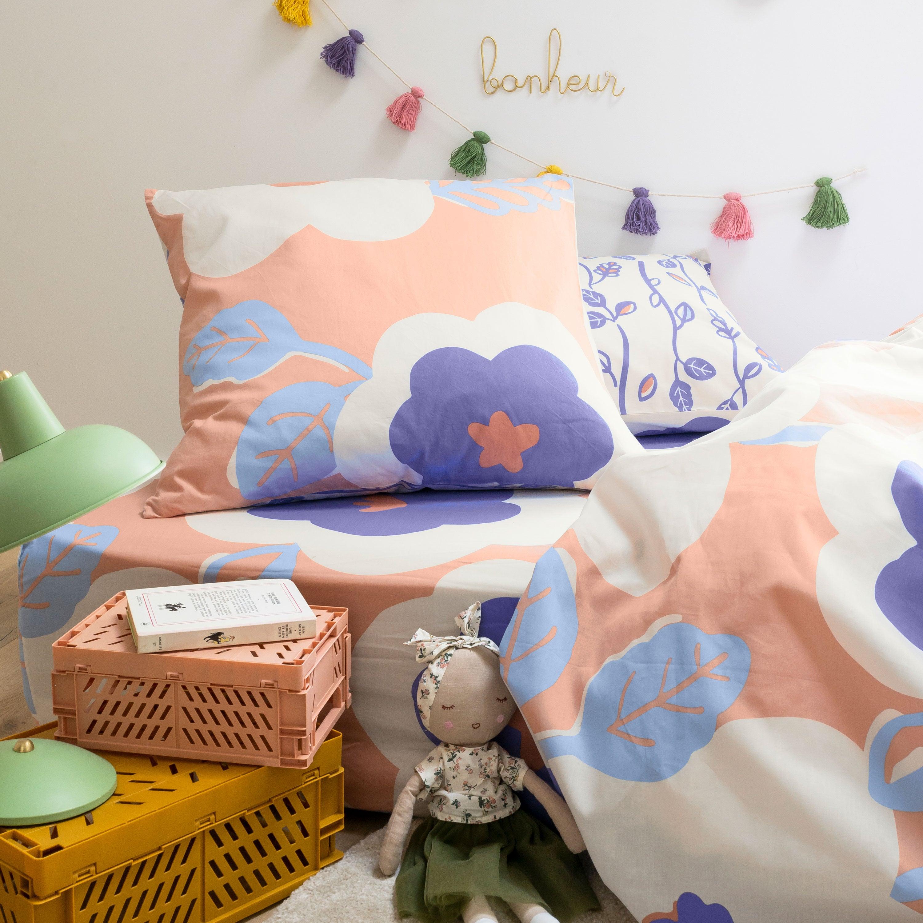 Square Pillowcase in Cotton Percale Twiggypop - Image 4