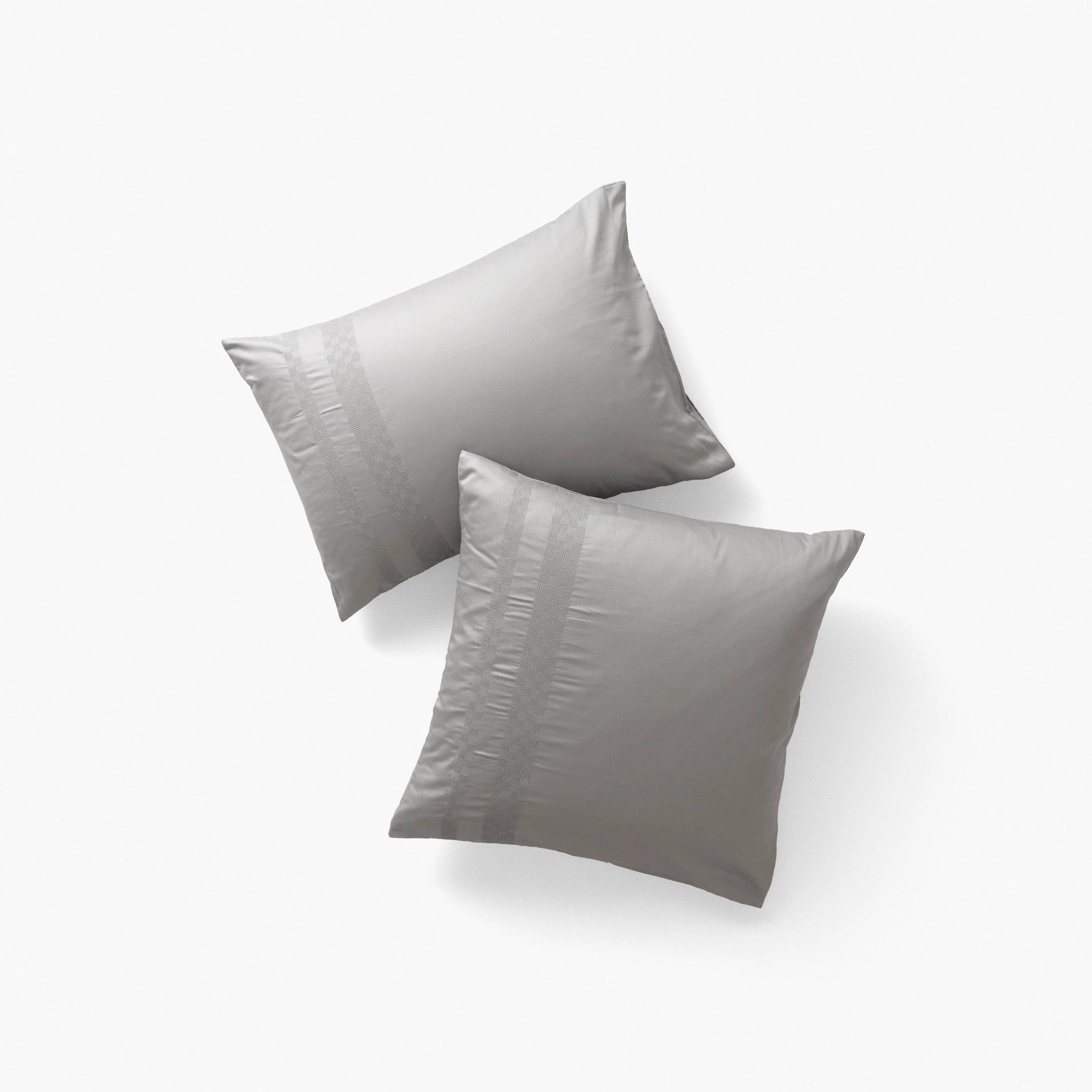 Square Pillowcase in Cotton Satin Titane - Image 4