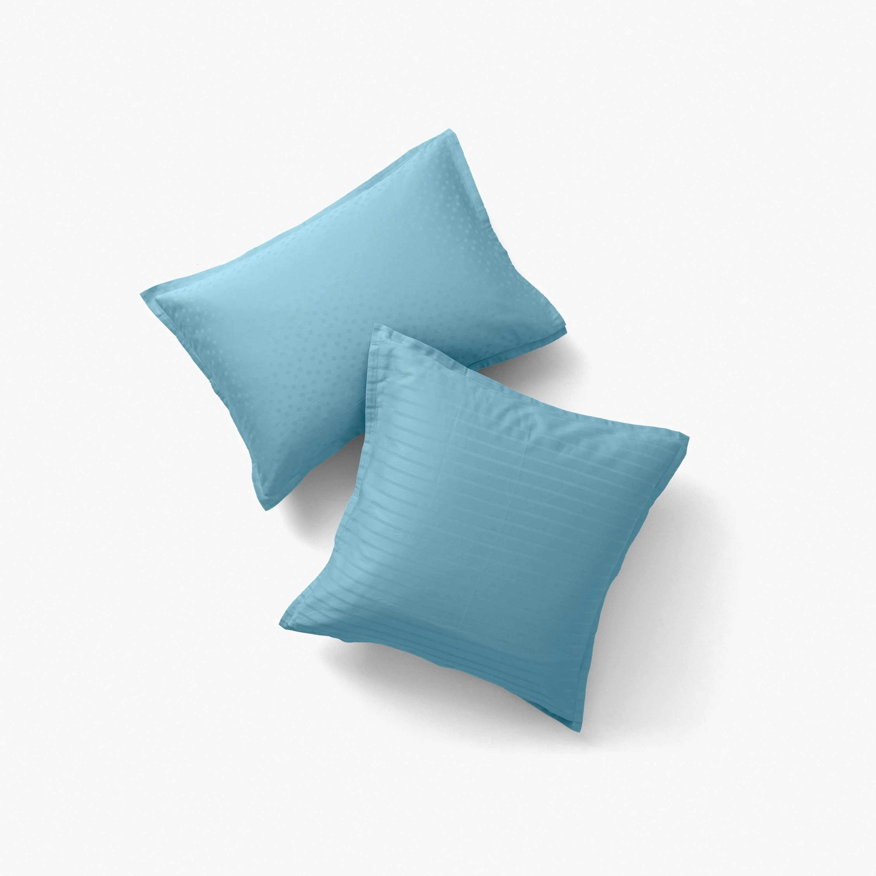 Square Pillowcase in Cotton Sateen Jacquard Prestige Glacier - Image 3
