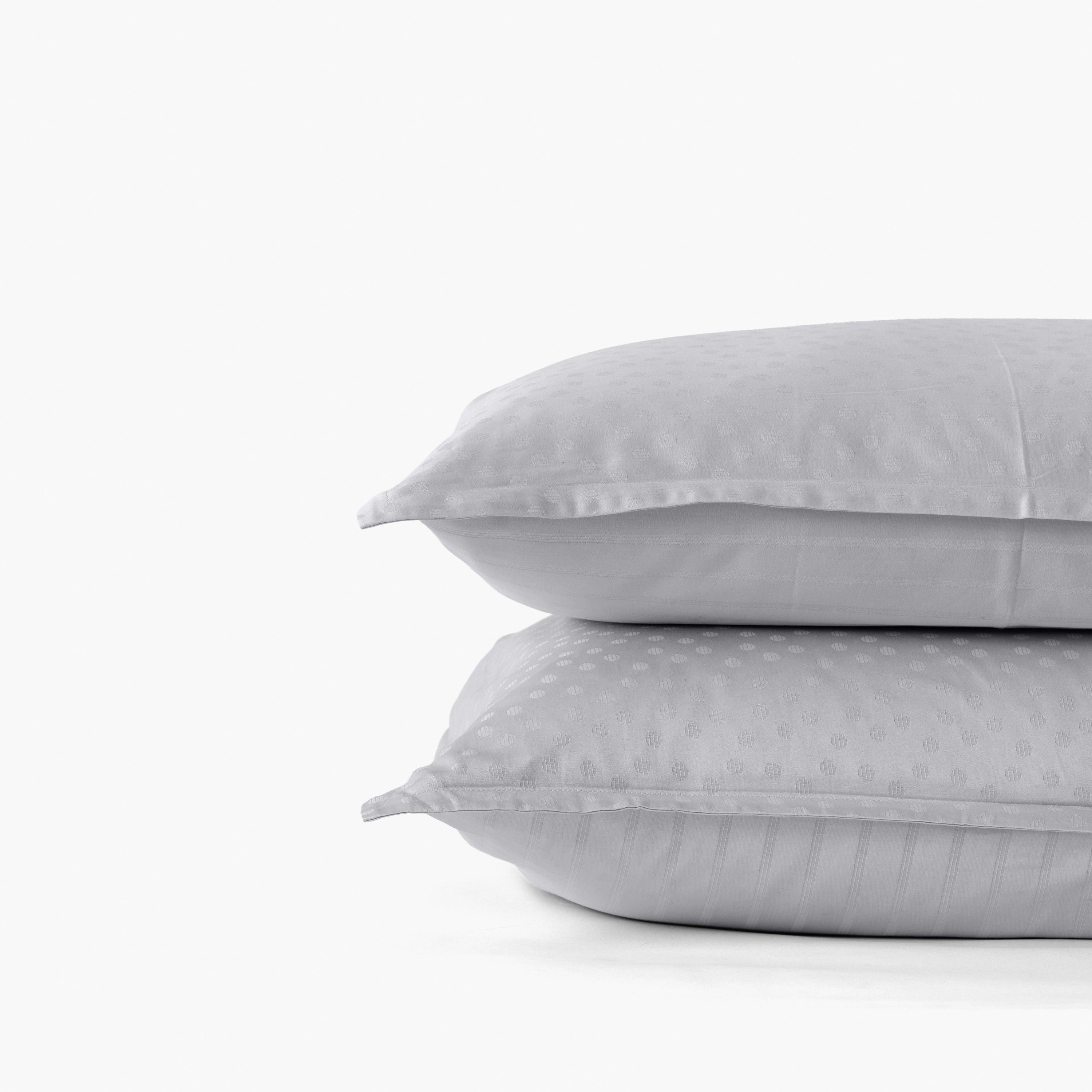 Square Pillowcase in Cotton Sateen Jacquard Prestige Turtle Dove - Image 3
