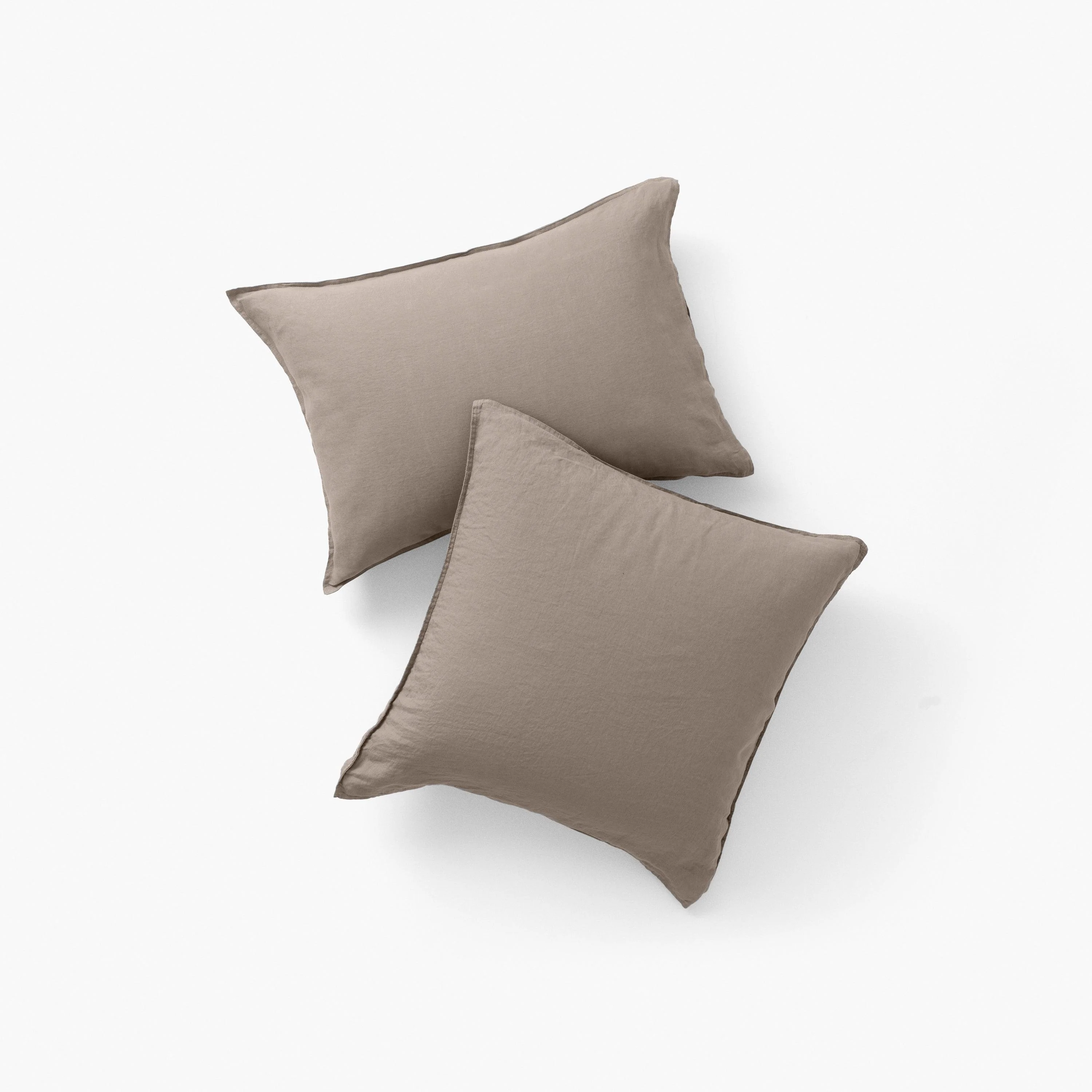 Songe Square Washed Linen Pillowcase - Taupe - Image 4