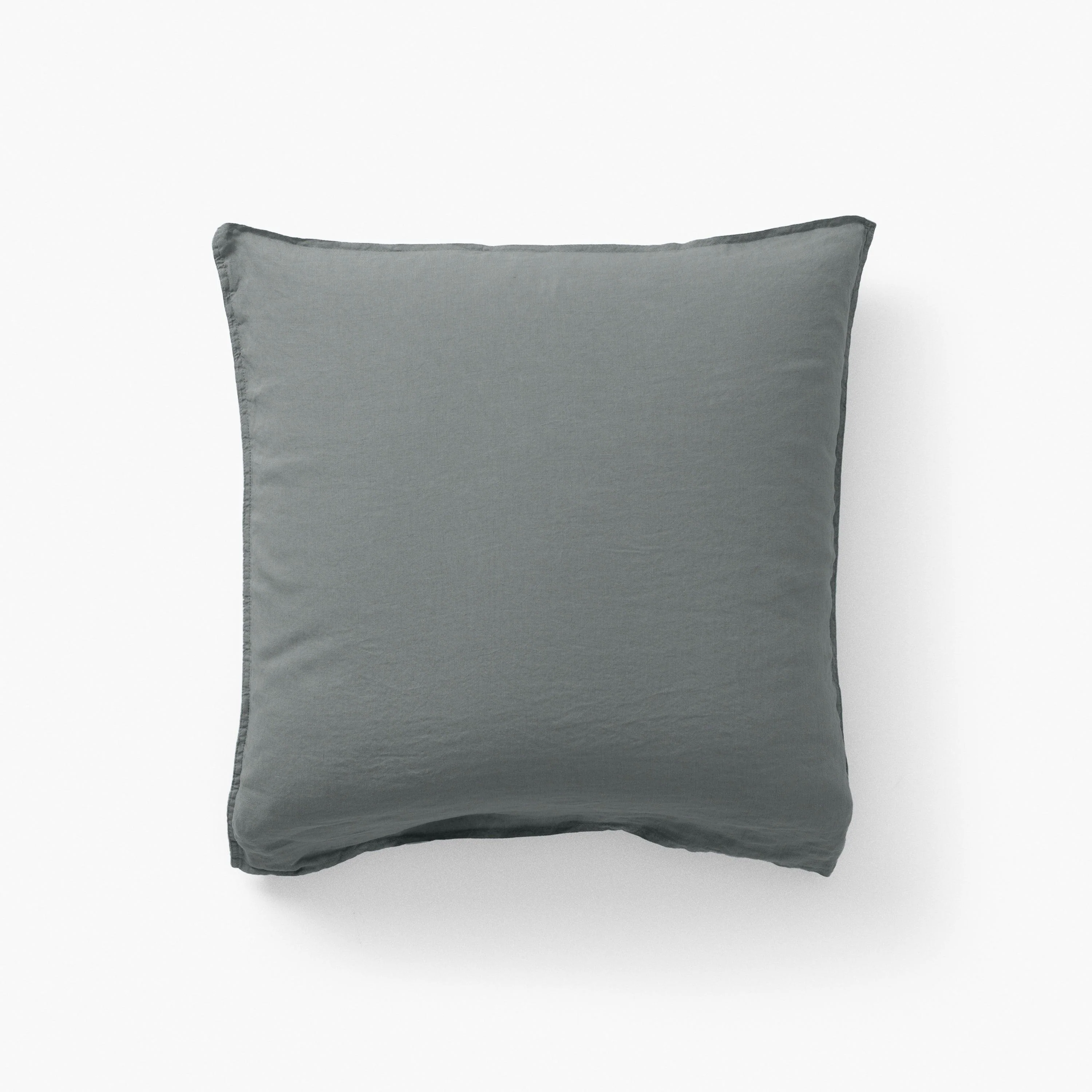 Songe Square Washed Linen Pillowcase - Ash Khaki