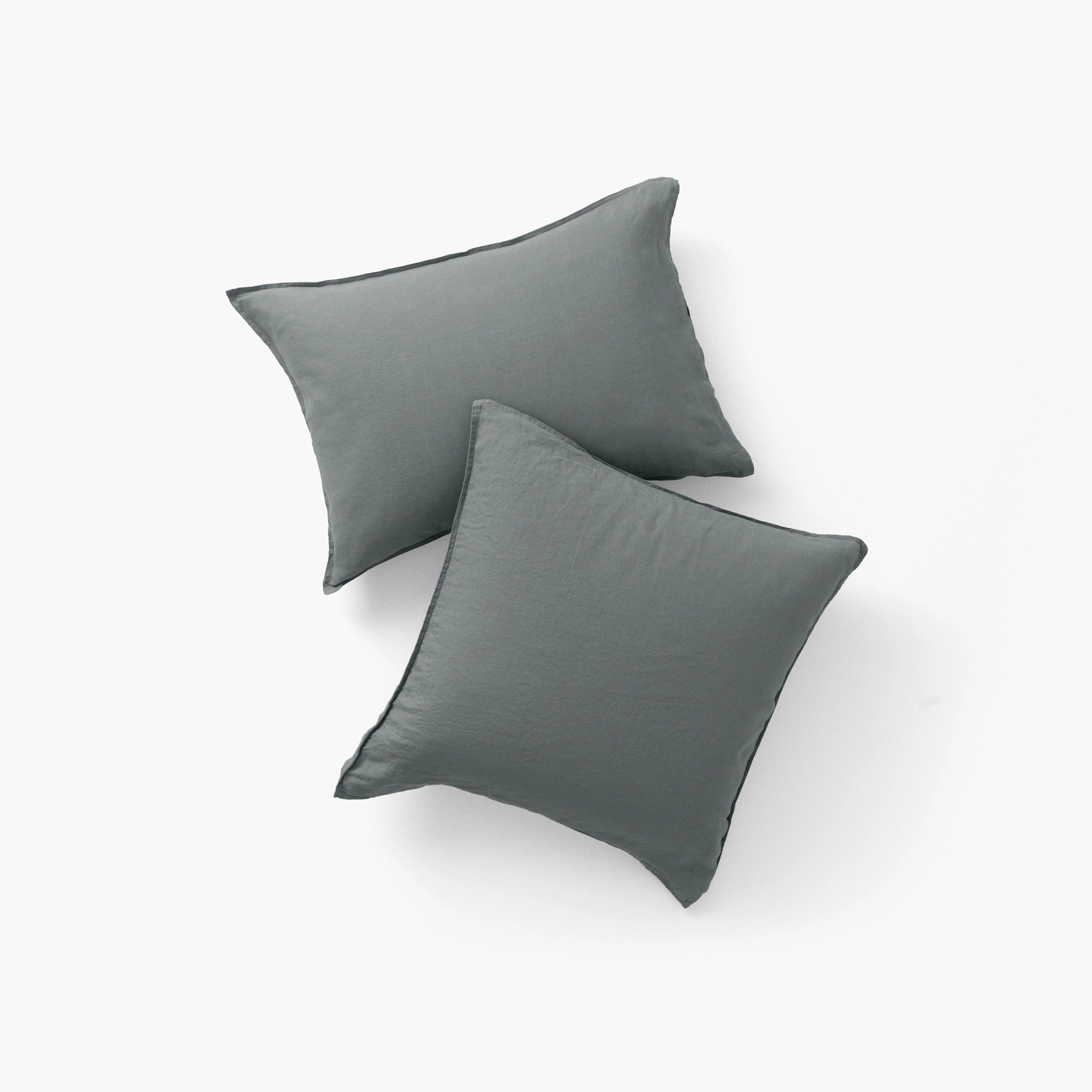 Songe Square Washed Linen Pillowcase - Ash Khaki - Image 2