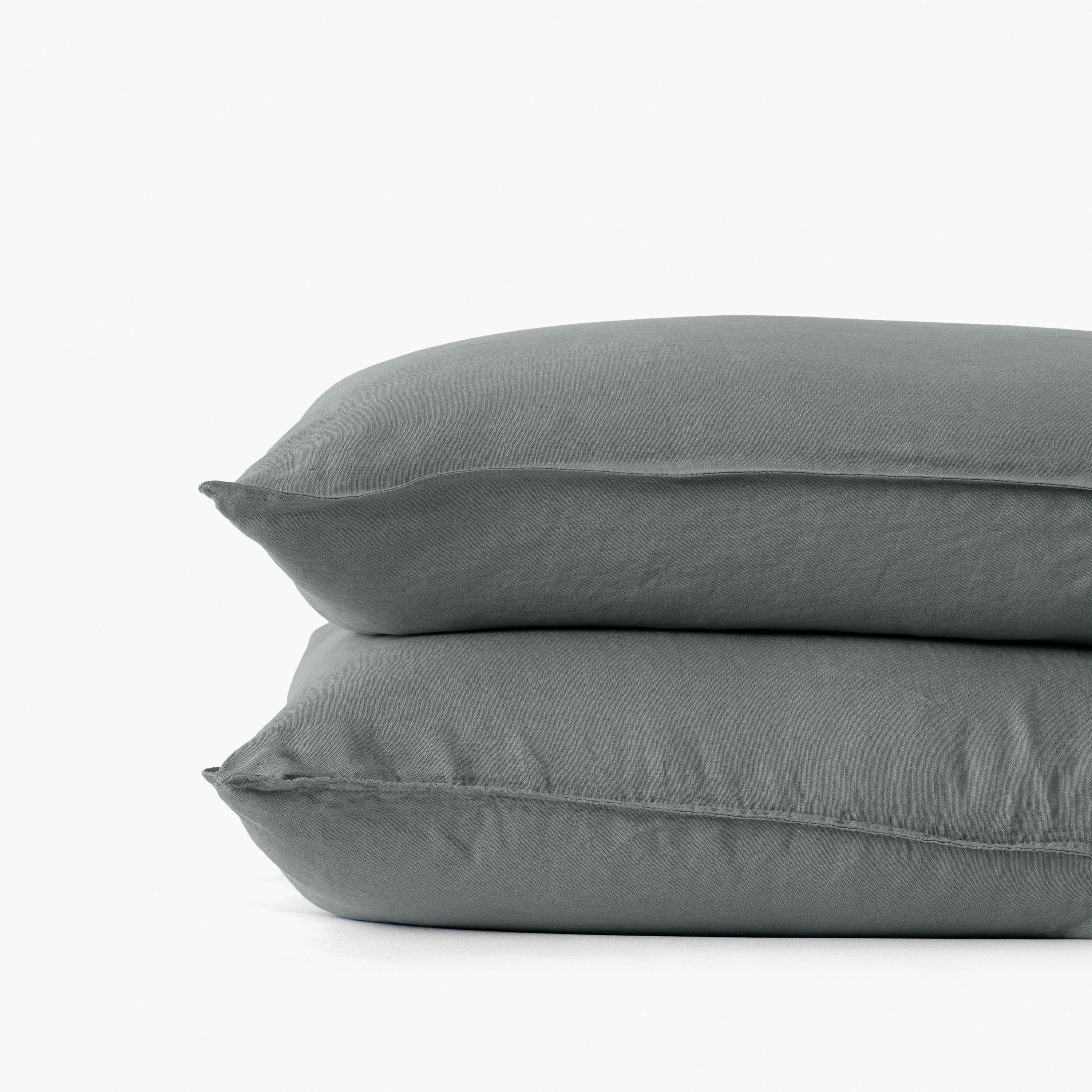 Songe Square Washed Linen Pillowcase - Ash Khaki - Image 3