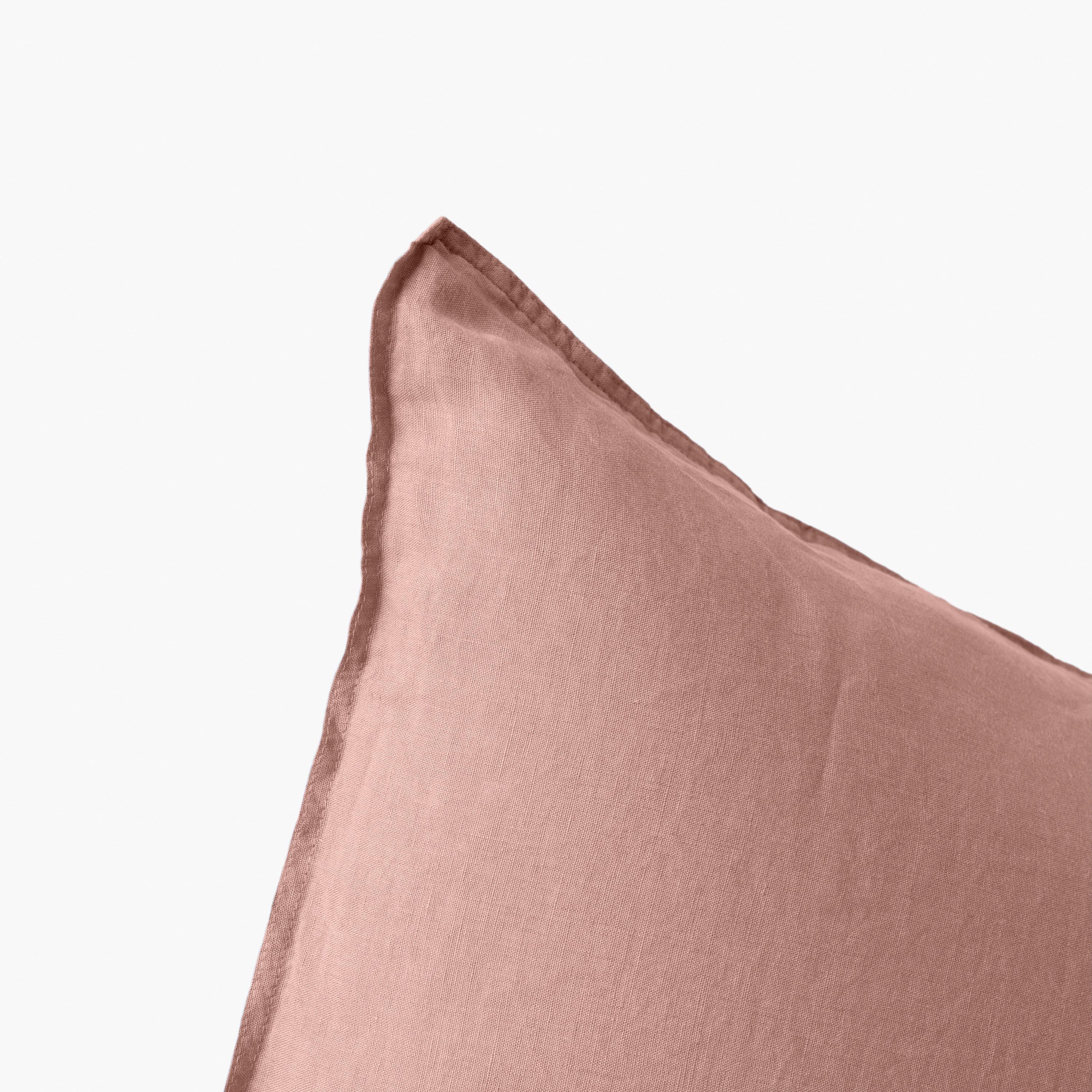 Songe Square Linen Pillowcase - Ash Pink - Image 4