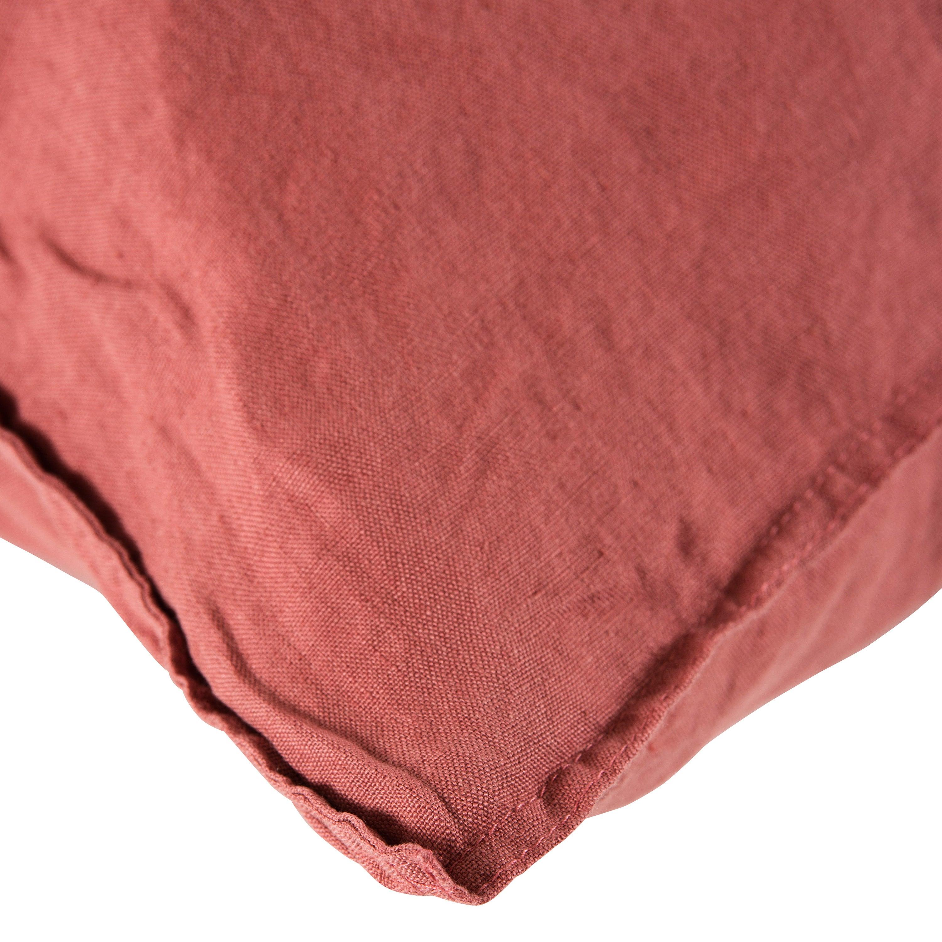 Songe Square Linen Pillowcase - Rosewood - Image 2