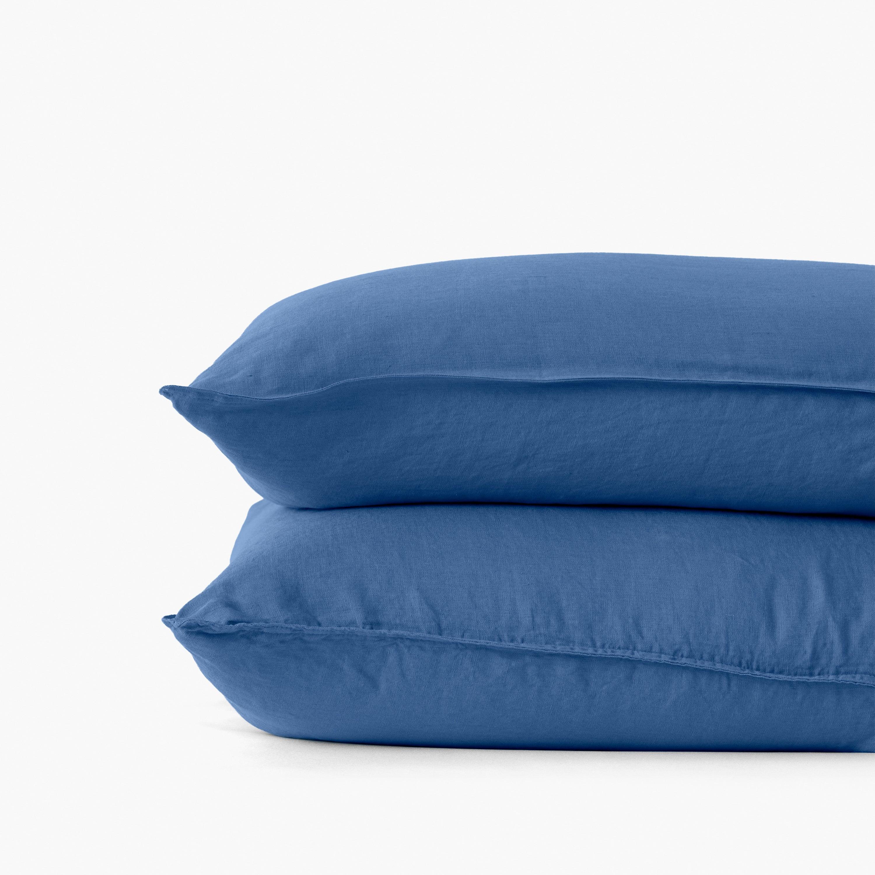 Songe Square Linen Pillowcase - China Blue - Image 2