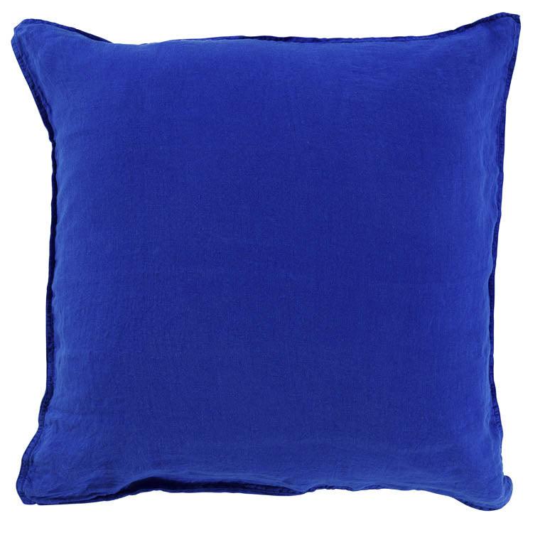 Songe Square Linen Pillowcase - Cobalt
